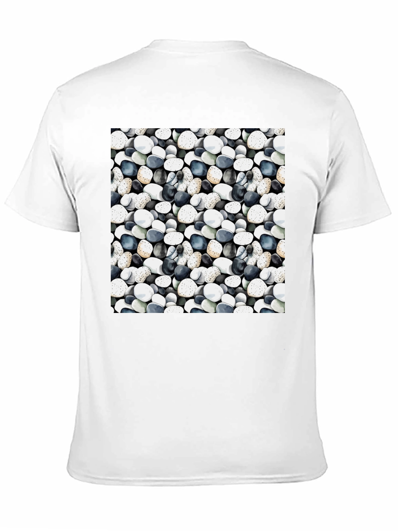 Black Pebble Pattern Black T-Shirt view 11
