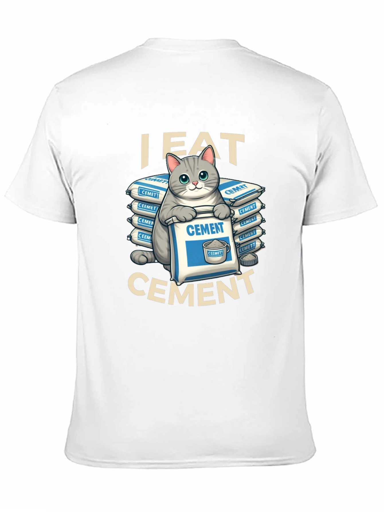 Black I Eat Cement Funny Cat T-Shirt view 11