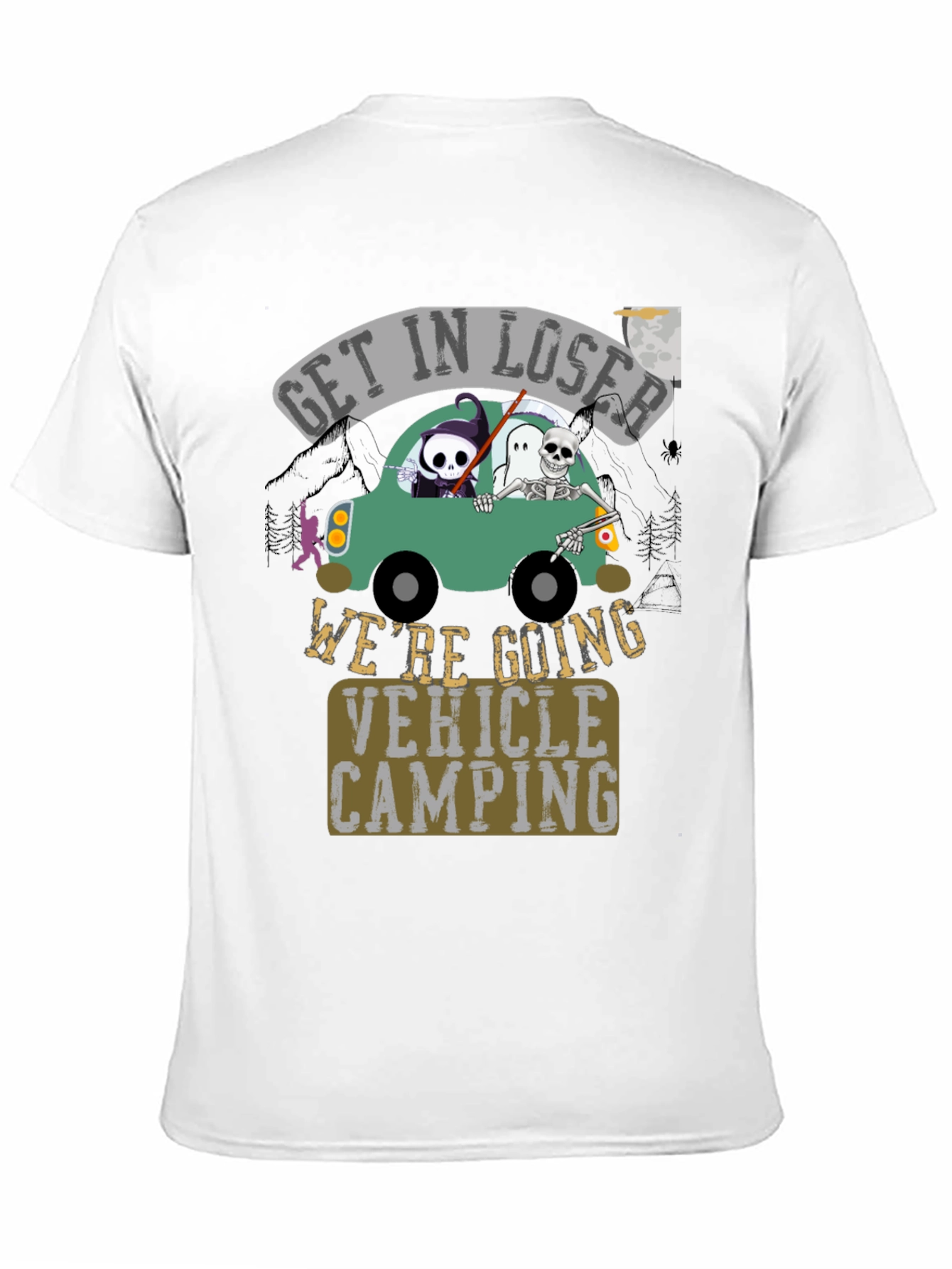 Black Get In Loser Vehicle Camping Graphic Tee view 11