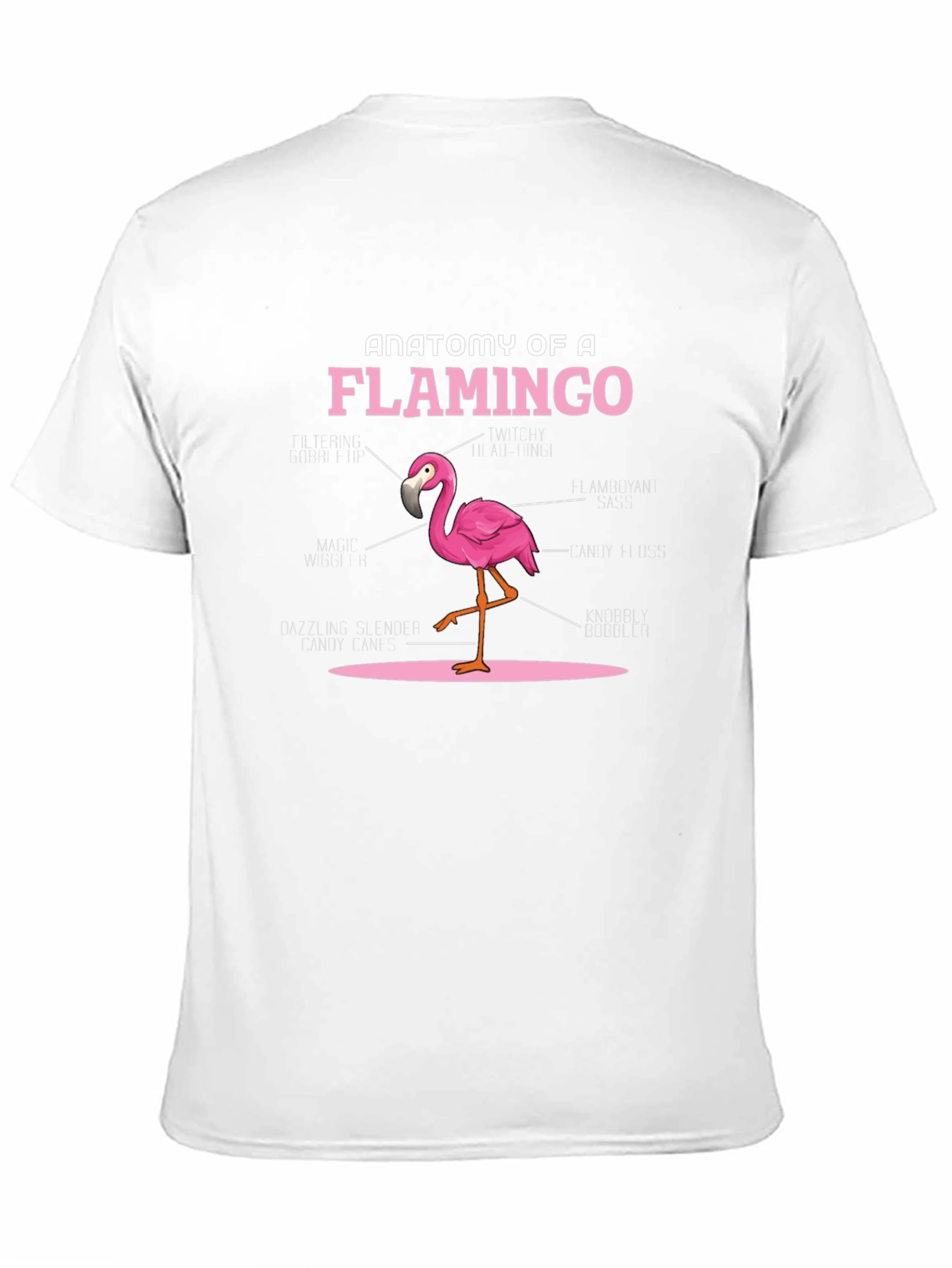 Black Anatomy of a Flamingo T-Shirt - Novelty Graphic Tee view 11