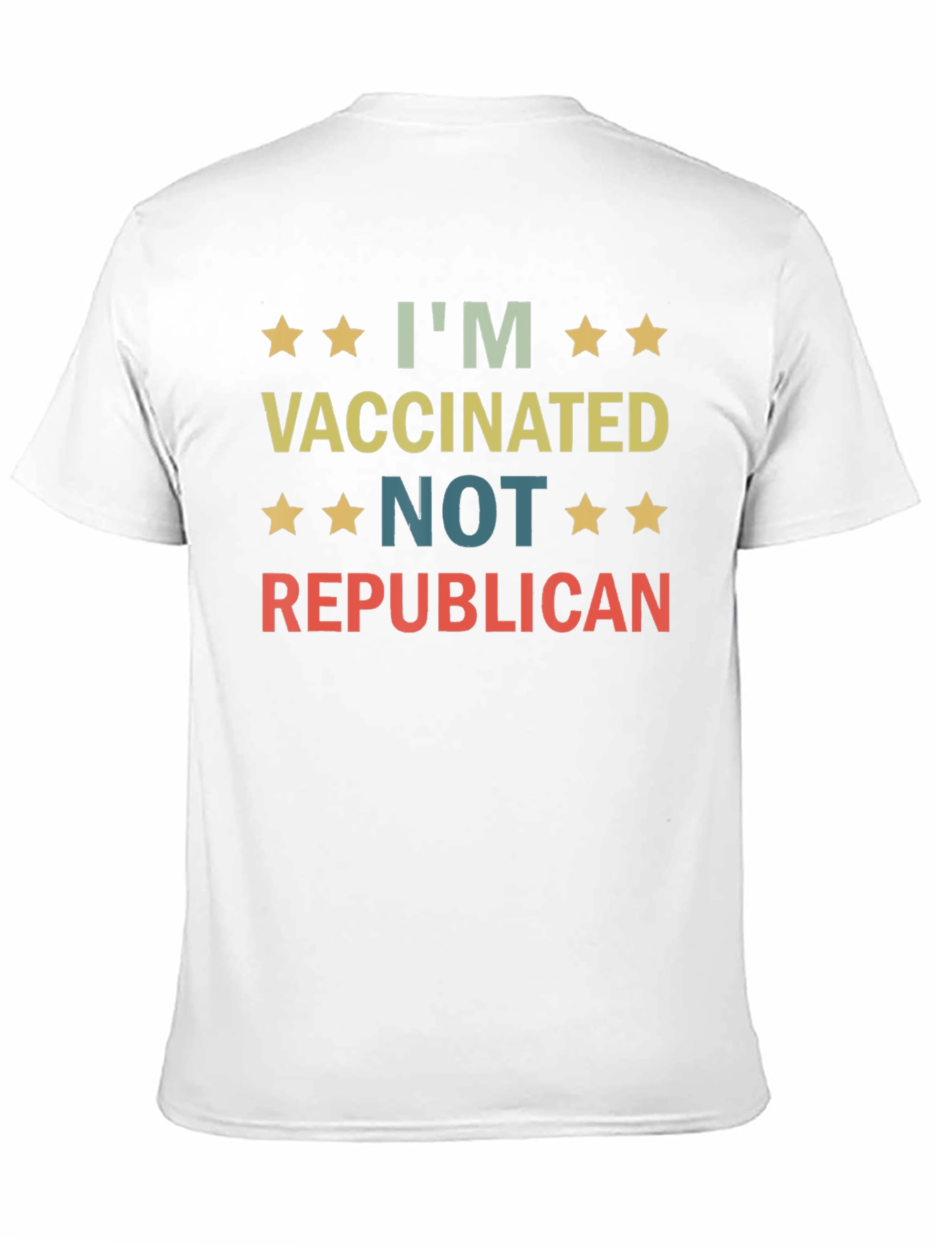 Black I'm Vaccinated, Not Republican T-Shirt view 11