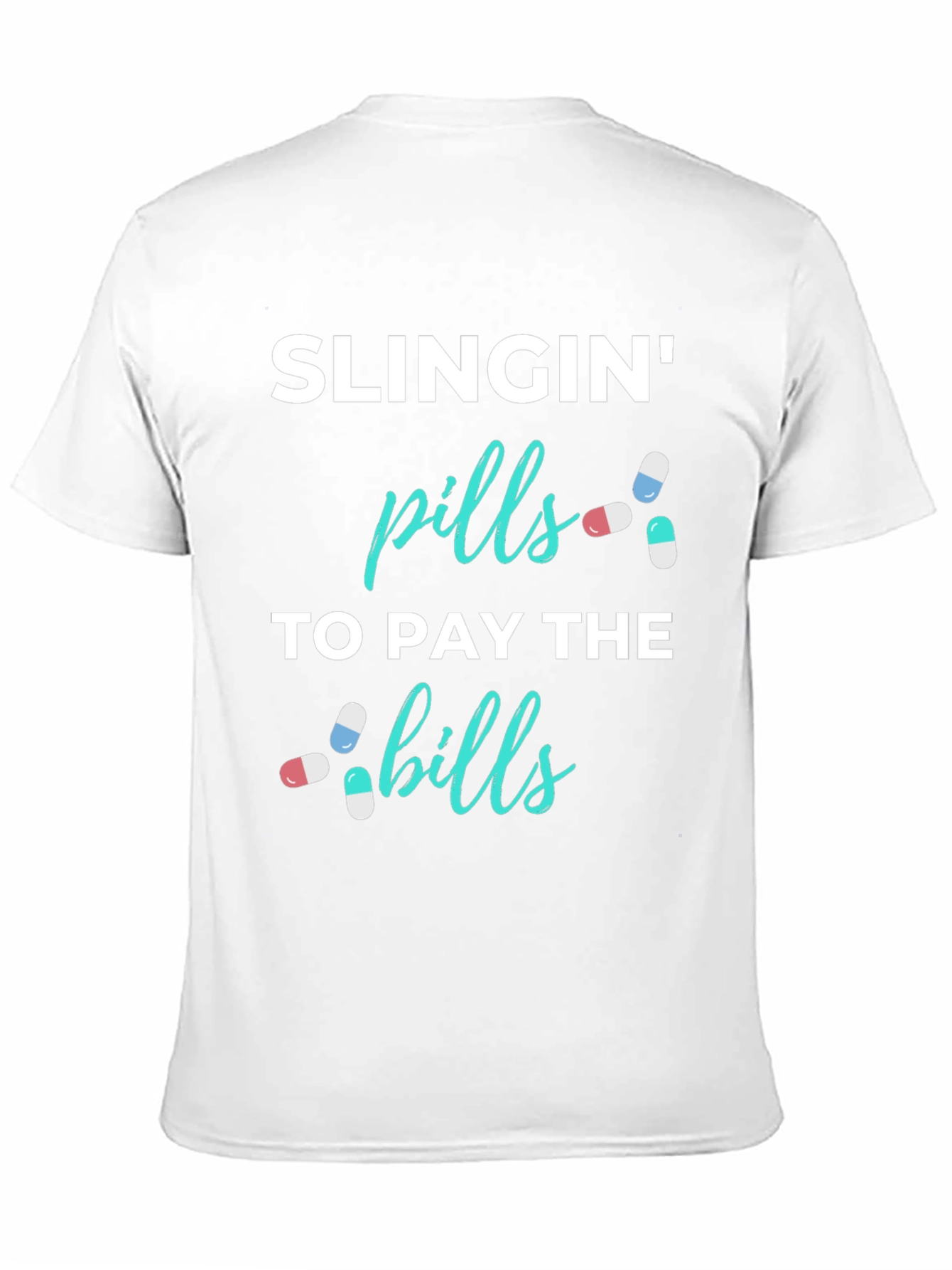 Black Slingin' Pills Funny Graphic T-Shirt view 11