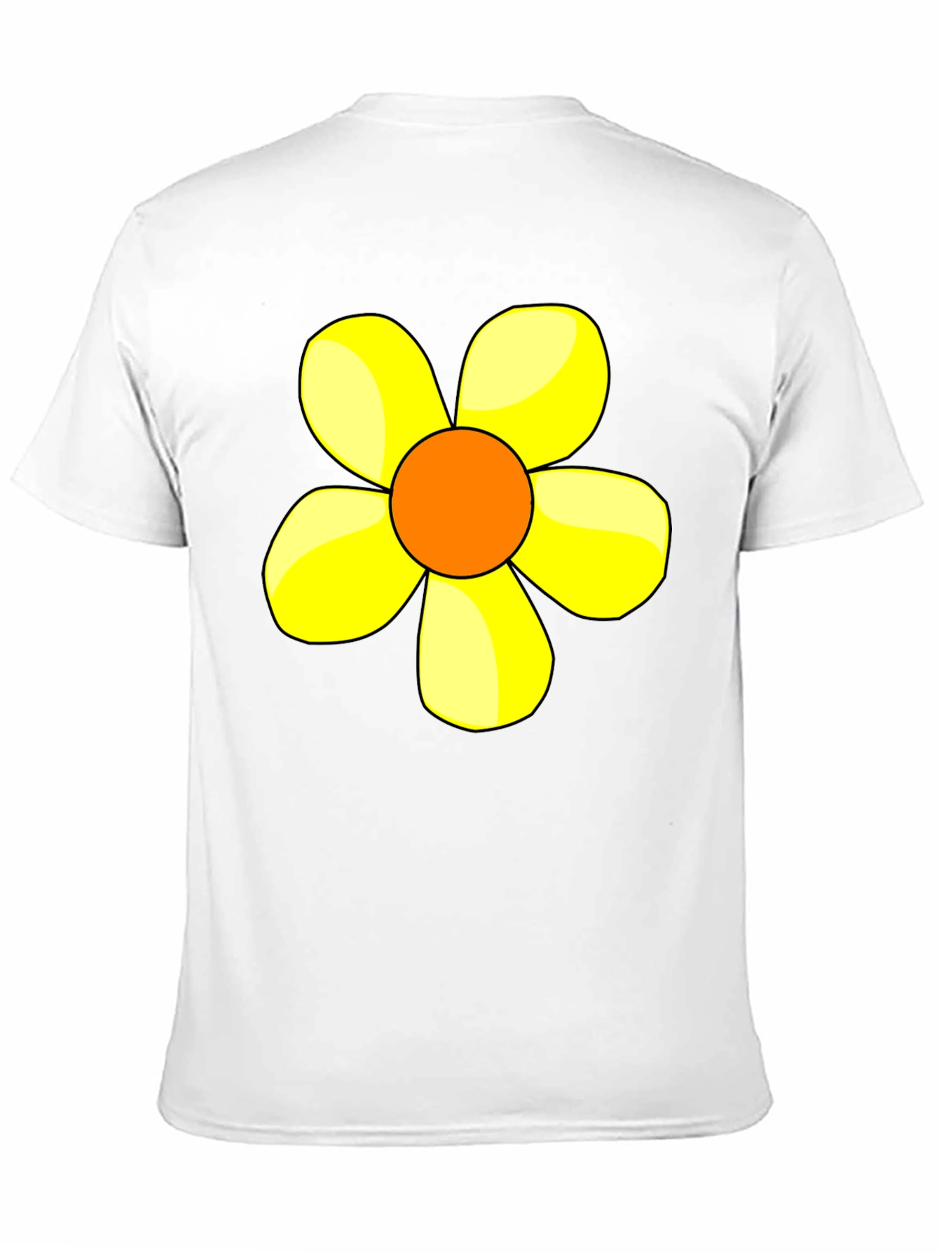 Black Black T-Shirt with Yellow Flower Graphic view 11