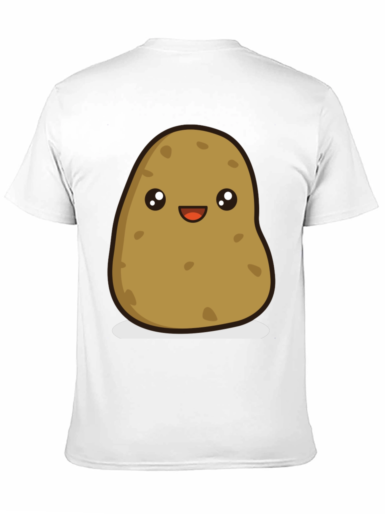 Black Cute Potato Graphic Tee - Unisex Black T-Shirt view 11