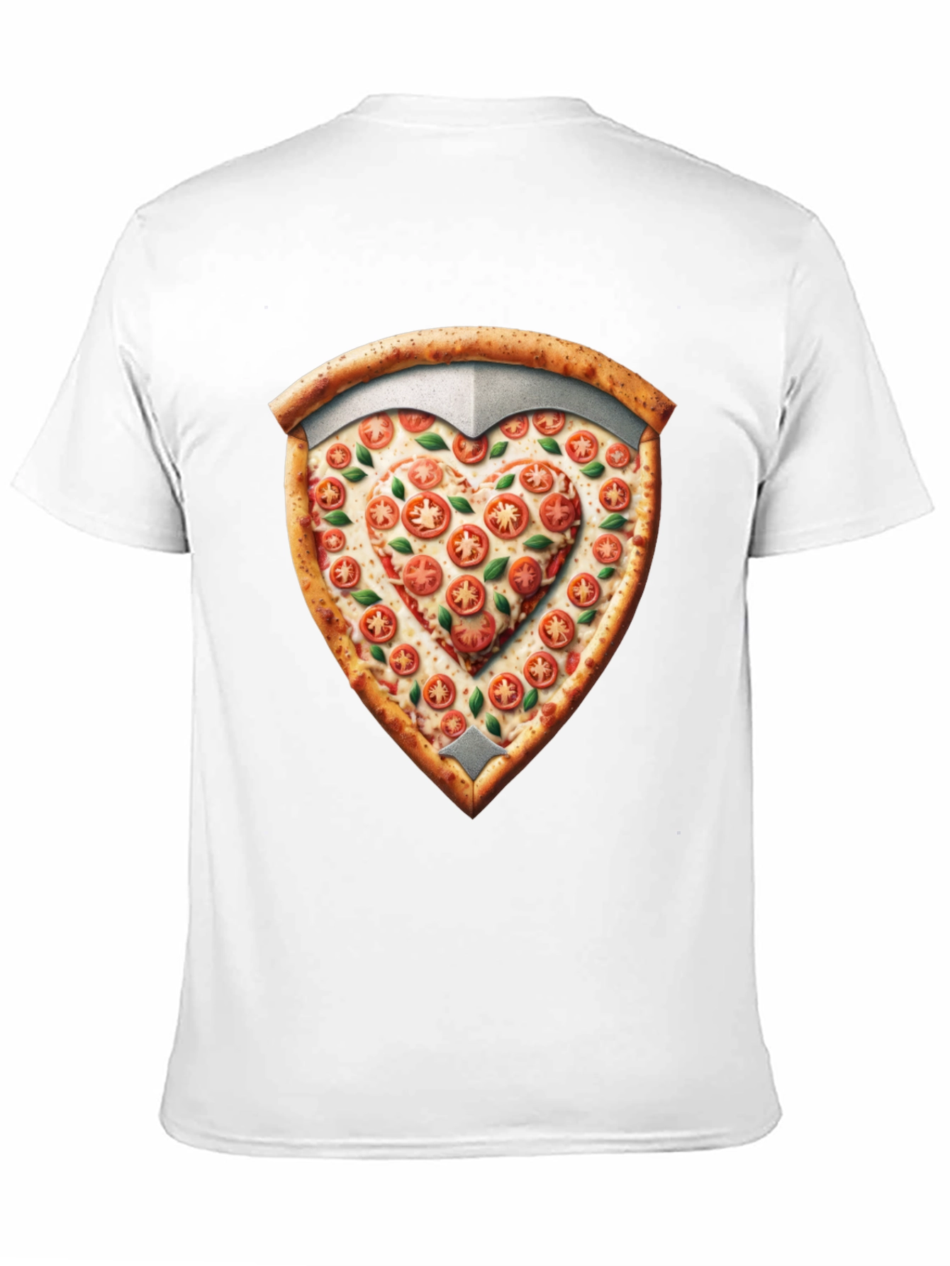 Black Pizza Heart Shield Graphic Tee - Foodie Fashion view 11