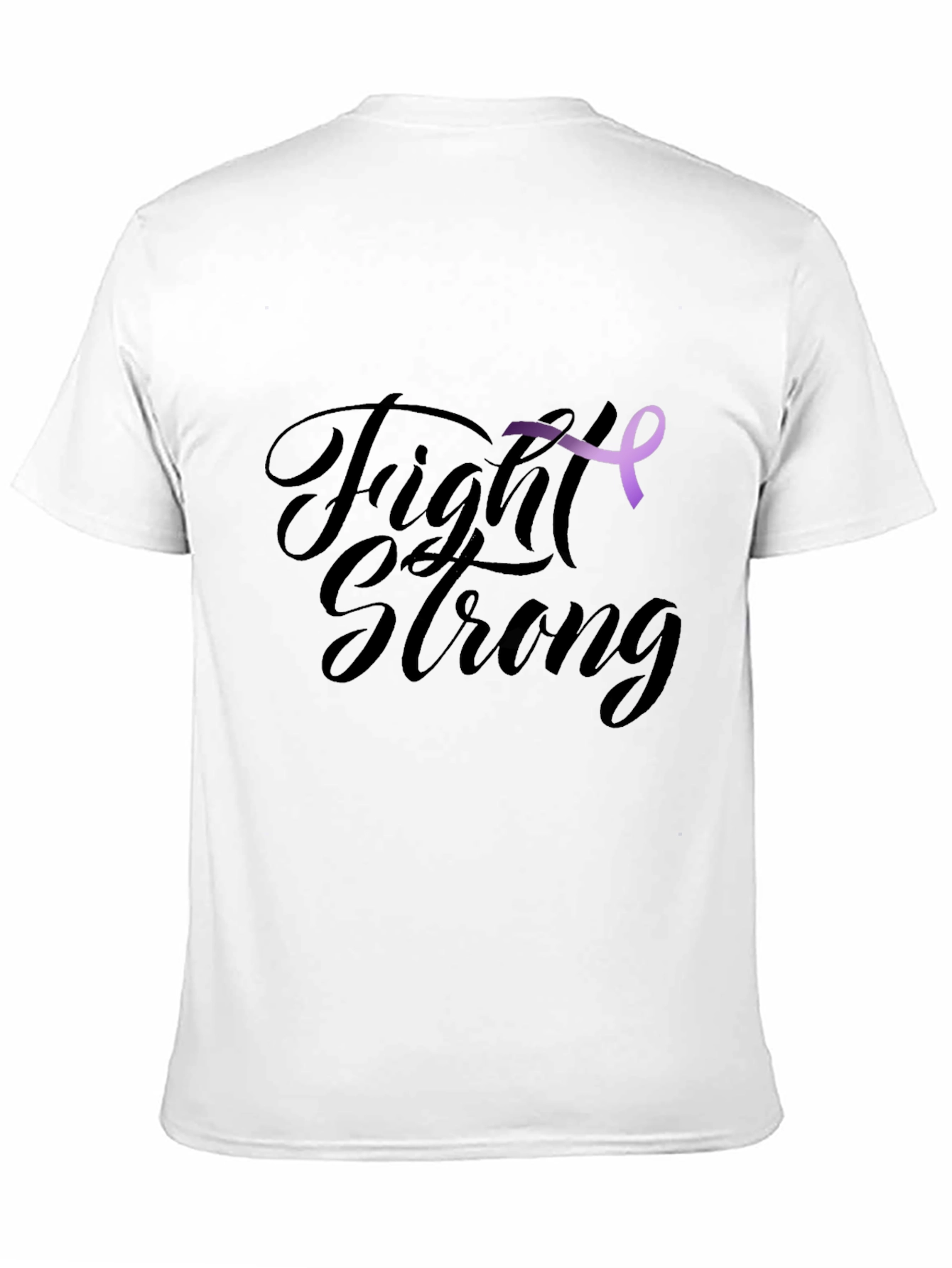 Black Fight Strong T-Shirt -  Purple Ribbon Design view 11