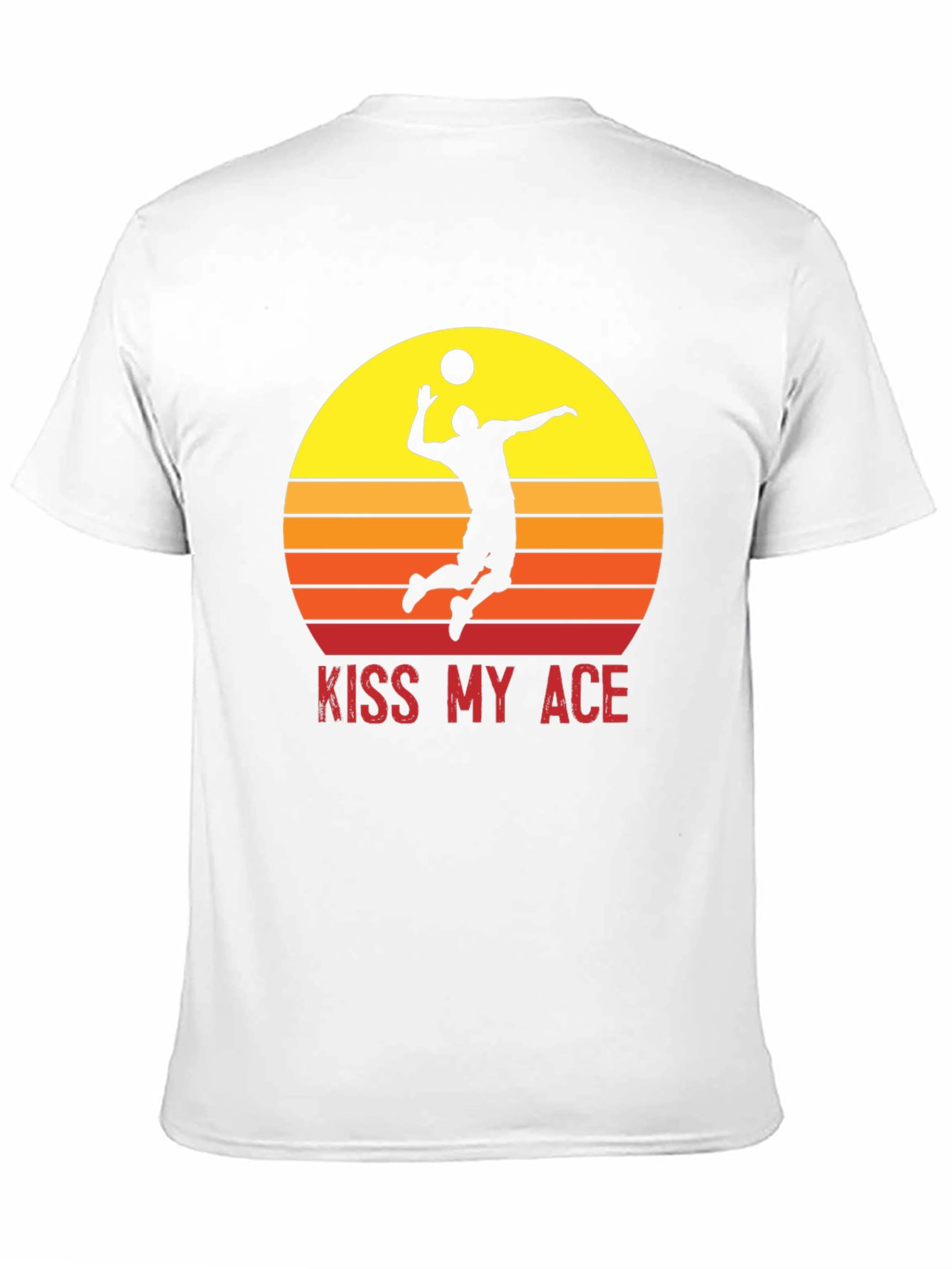 Black Kiss My Ace Volleyball T-Shirt Sunset Design view 11