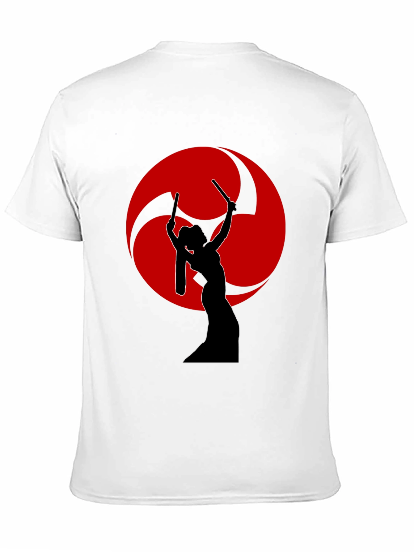 Black Drummer Silhouette T-Shirt - Red Tomoe view 11