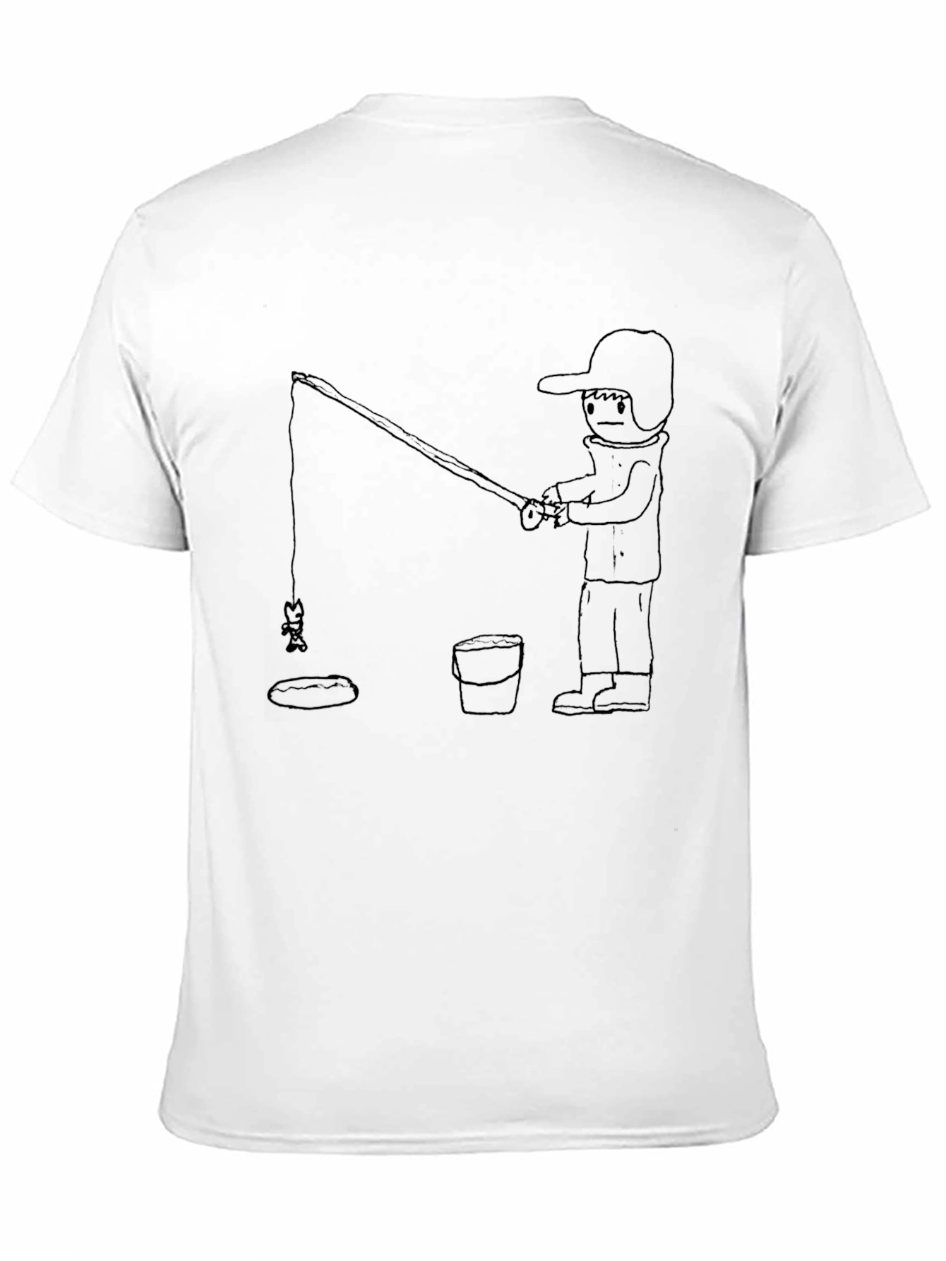 Black Fisherman Graphic Tee - Casual Black T-Shirt view 11