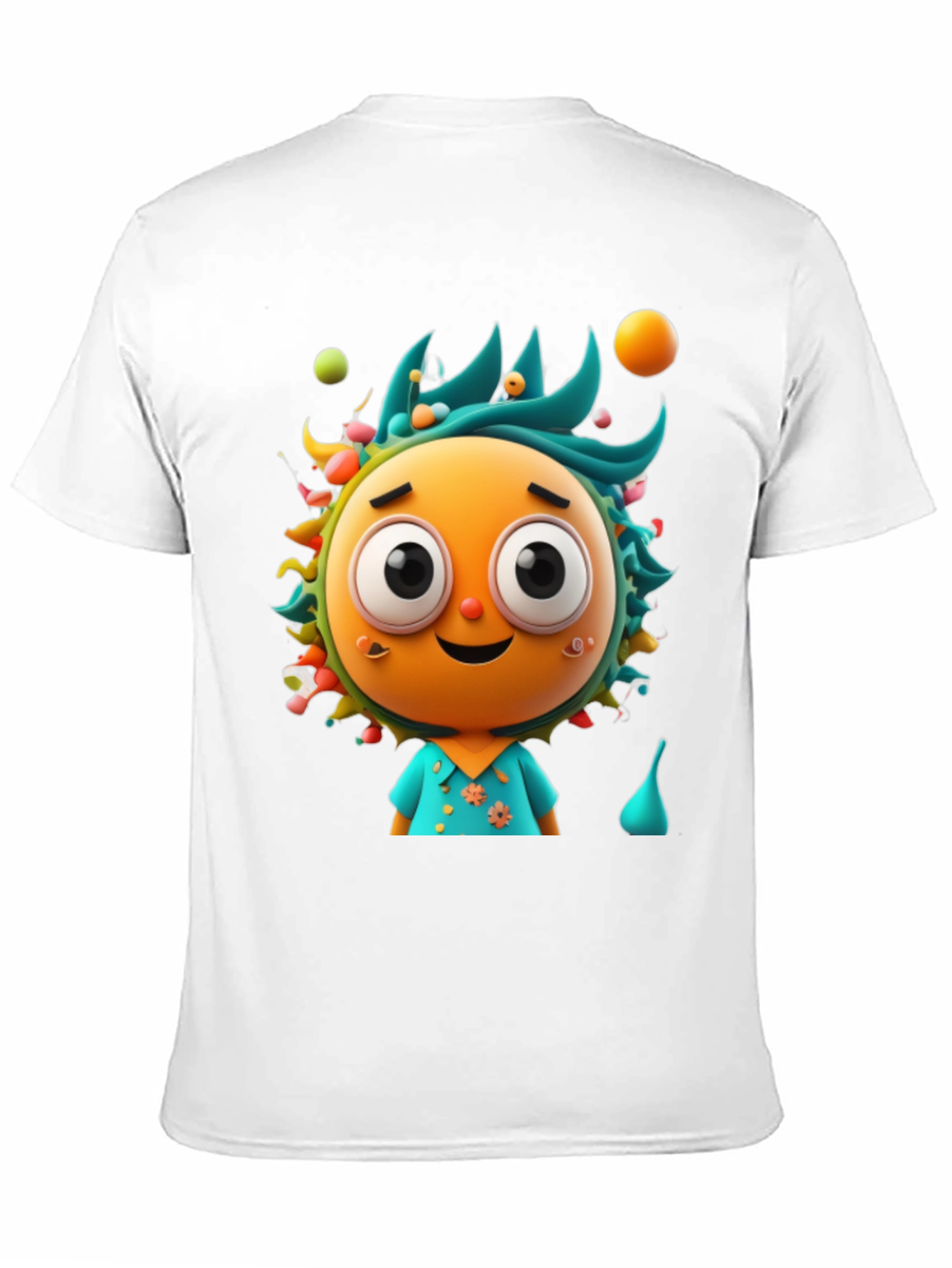 Black Whimsical Cartoon Character Graphic Tee - Black Cotton Blend view 11