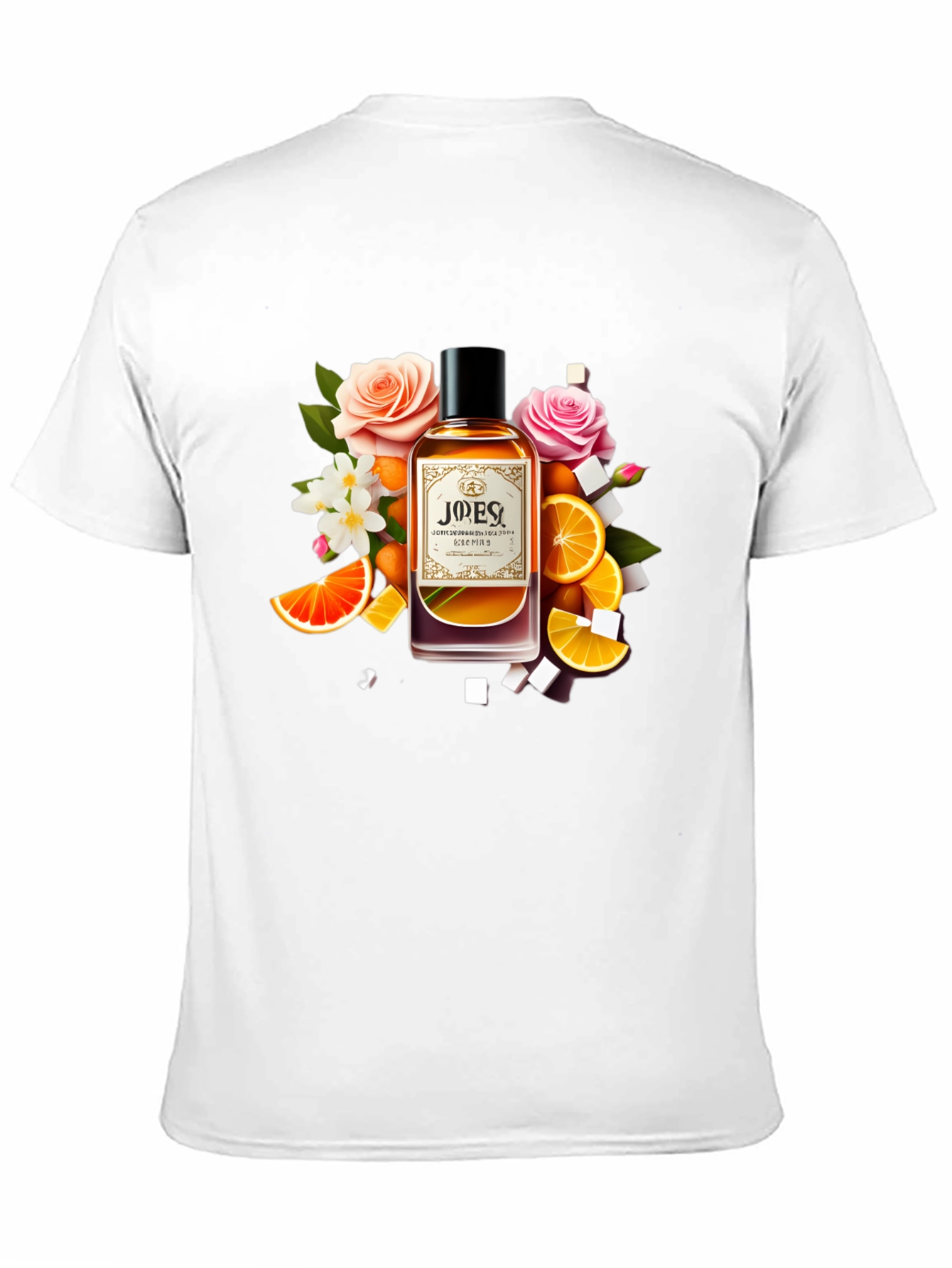 Black Floral Citrus Perfume T-Shirt - Unique Design view 11