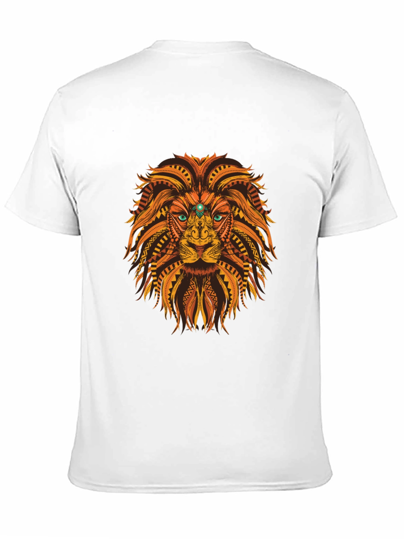 Black Tribal Lion Graphic Tee - Black Cotton T-Shirt view 11