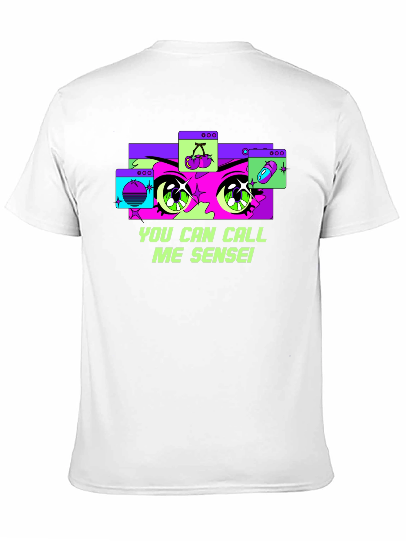 Black Anime Eyes Black T-Shirt - Call Me Sensei view 11
