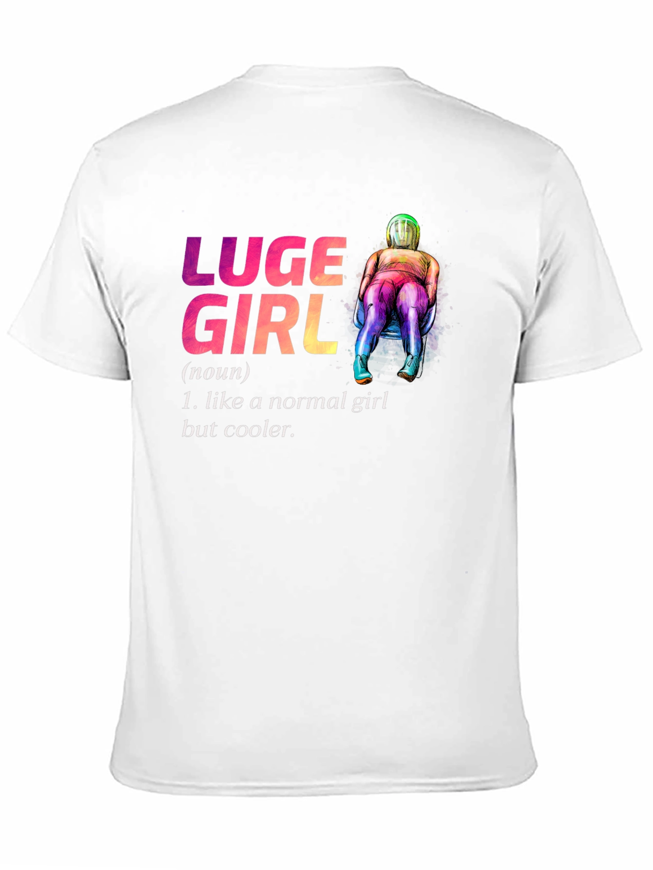 Black Luge Girl T-Shirt - Cooler Than Normal! view 11