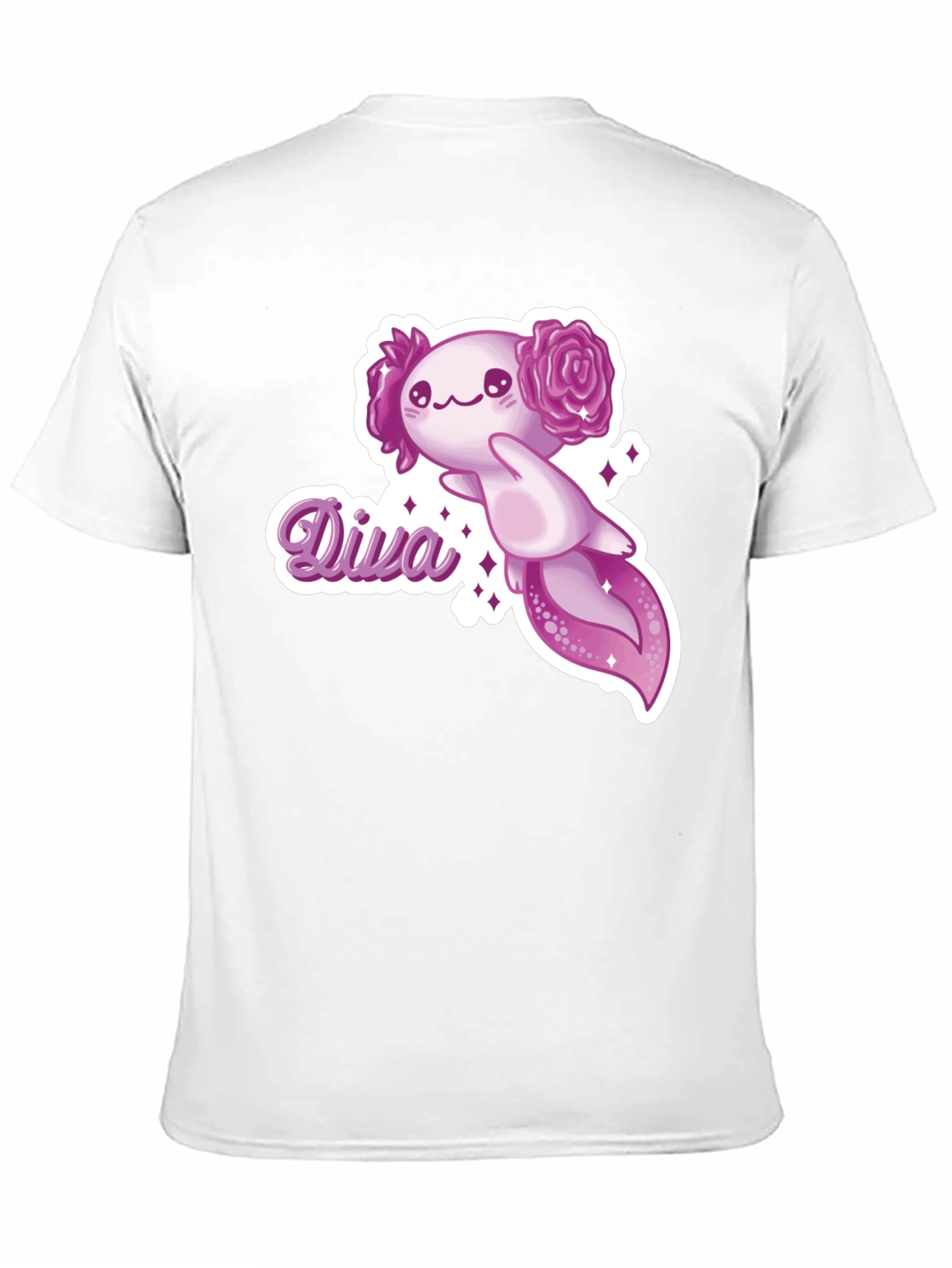 Black Diva Axolotl T-Shirt - Black Cotton Tee view 11