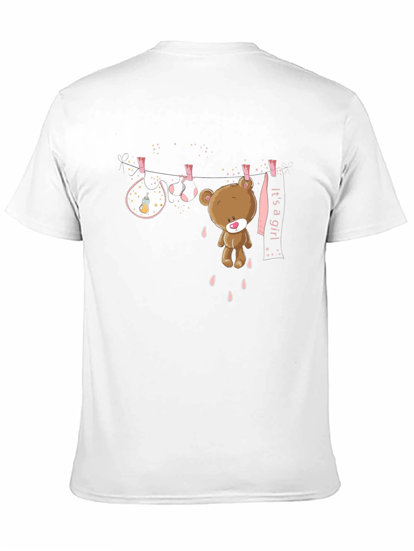 Black It's A Girl Teddy Bear Graphic T-Shirt view 11
