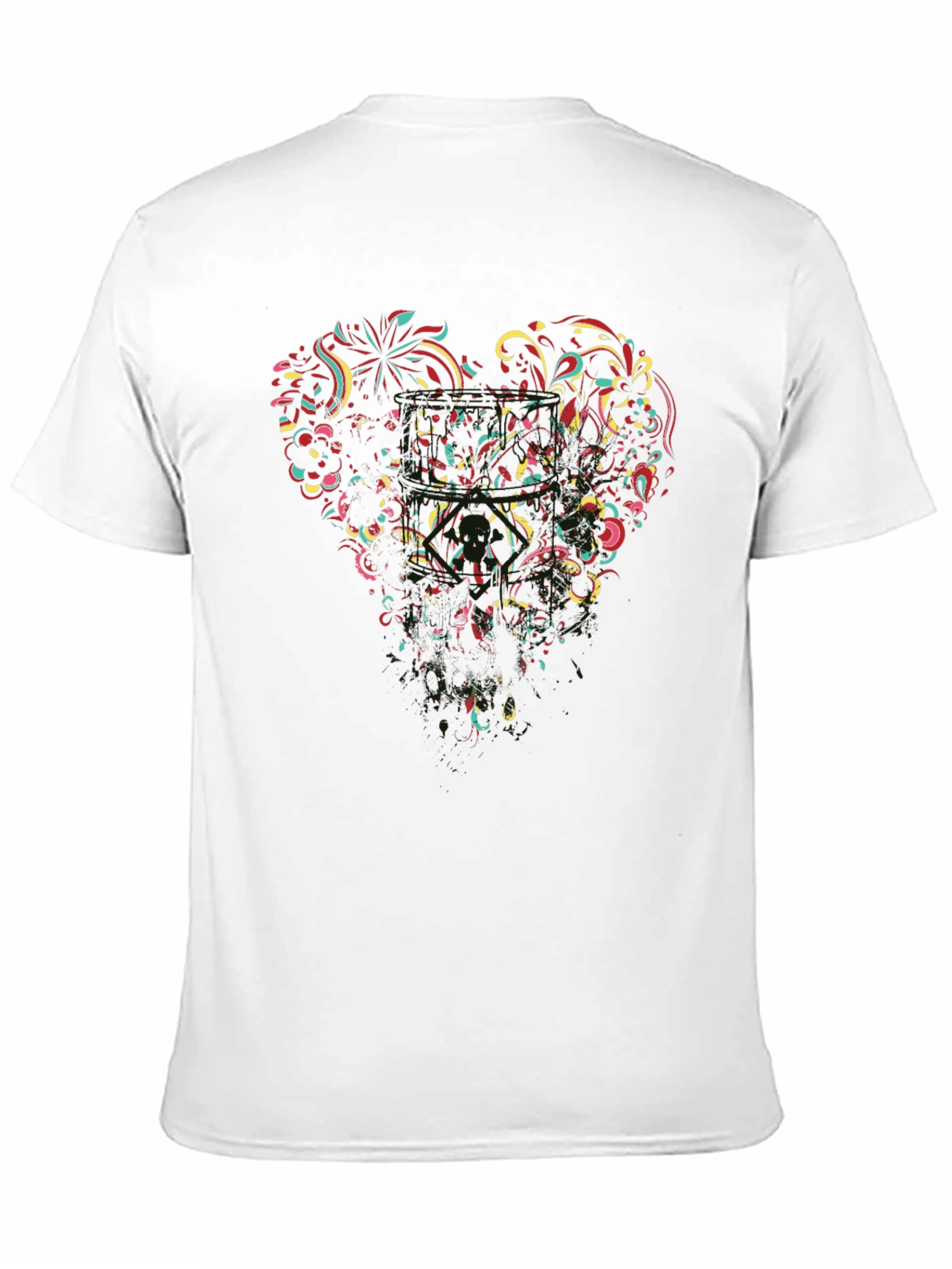 Black Floral Heart Graphic Black T-Shirt view 11