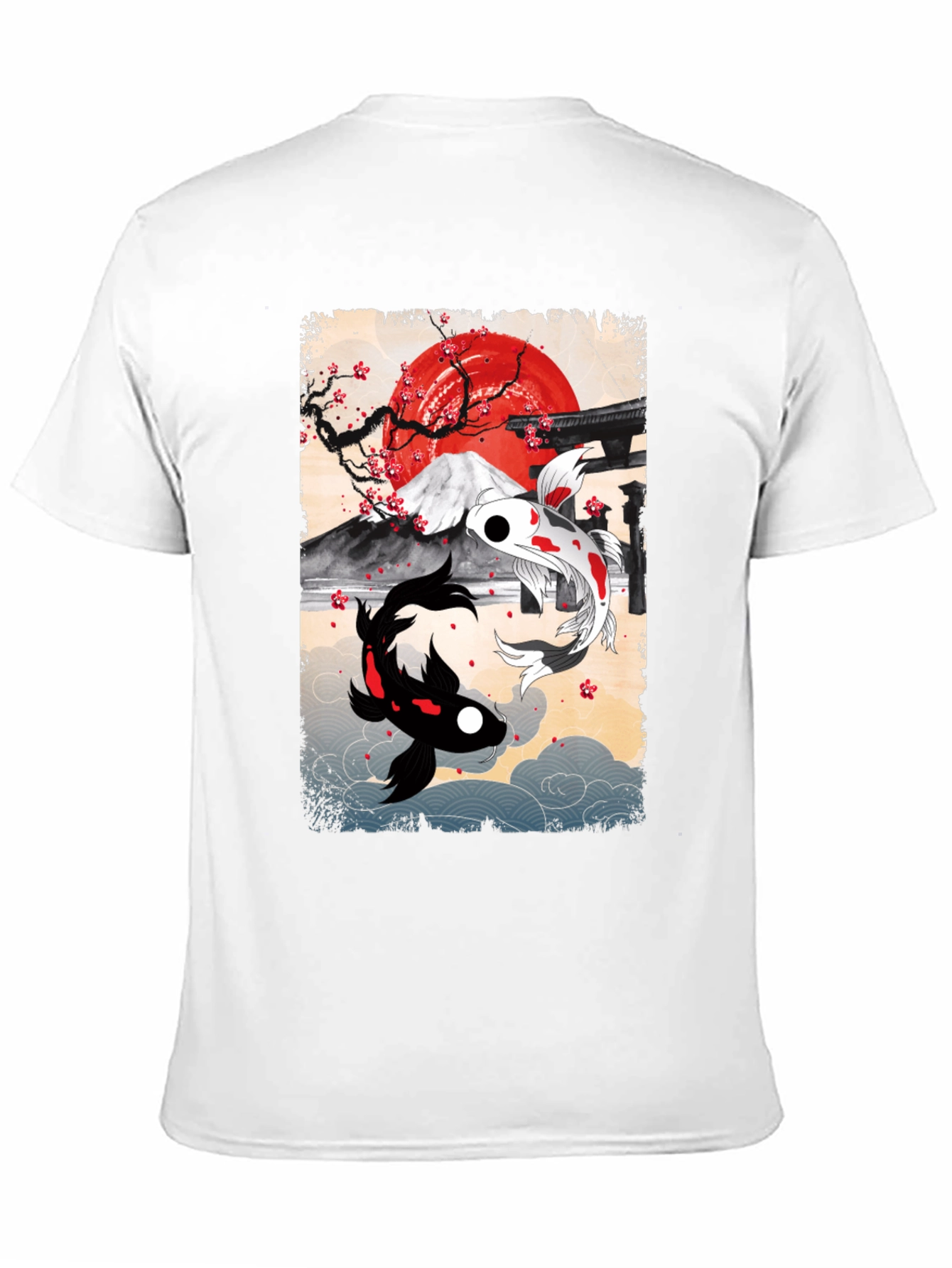 Black Koi Fish T-Shirt - Japanese Art Style view 11