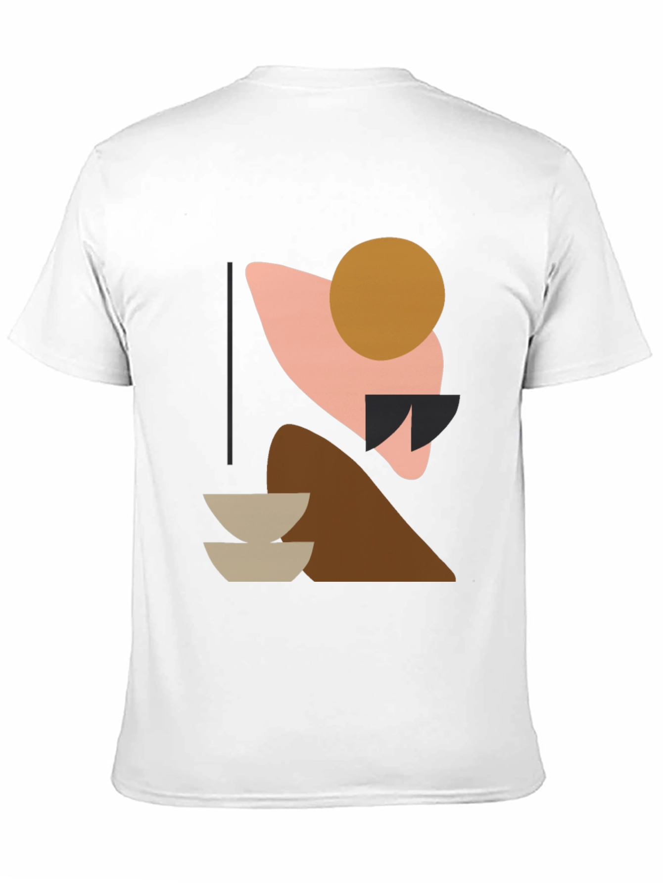 Black Abstract Geometric Graphic Print Black T-Shirt view 11