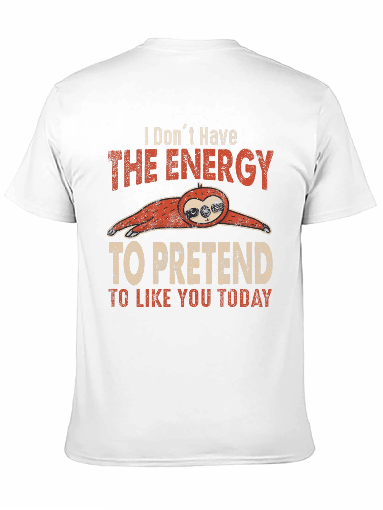 Black Funny Sloth Graphic T-Shirt: Energy to Pretend view 11