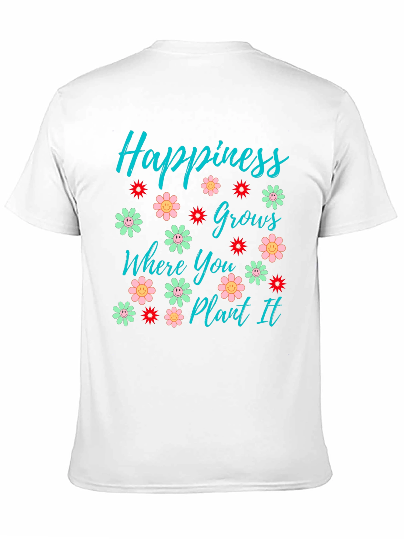 Black Happiness Grows T-Shirt - Floral Graphic Tee view 11