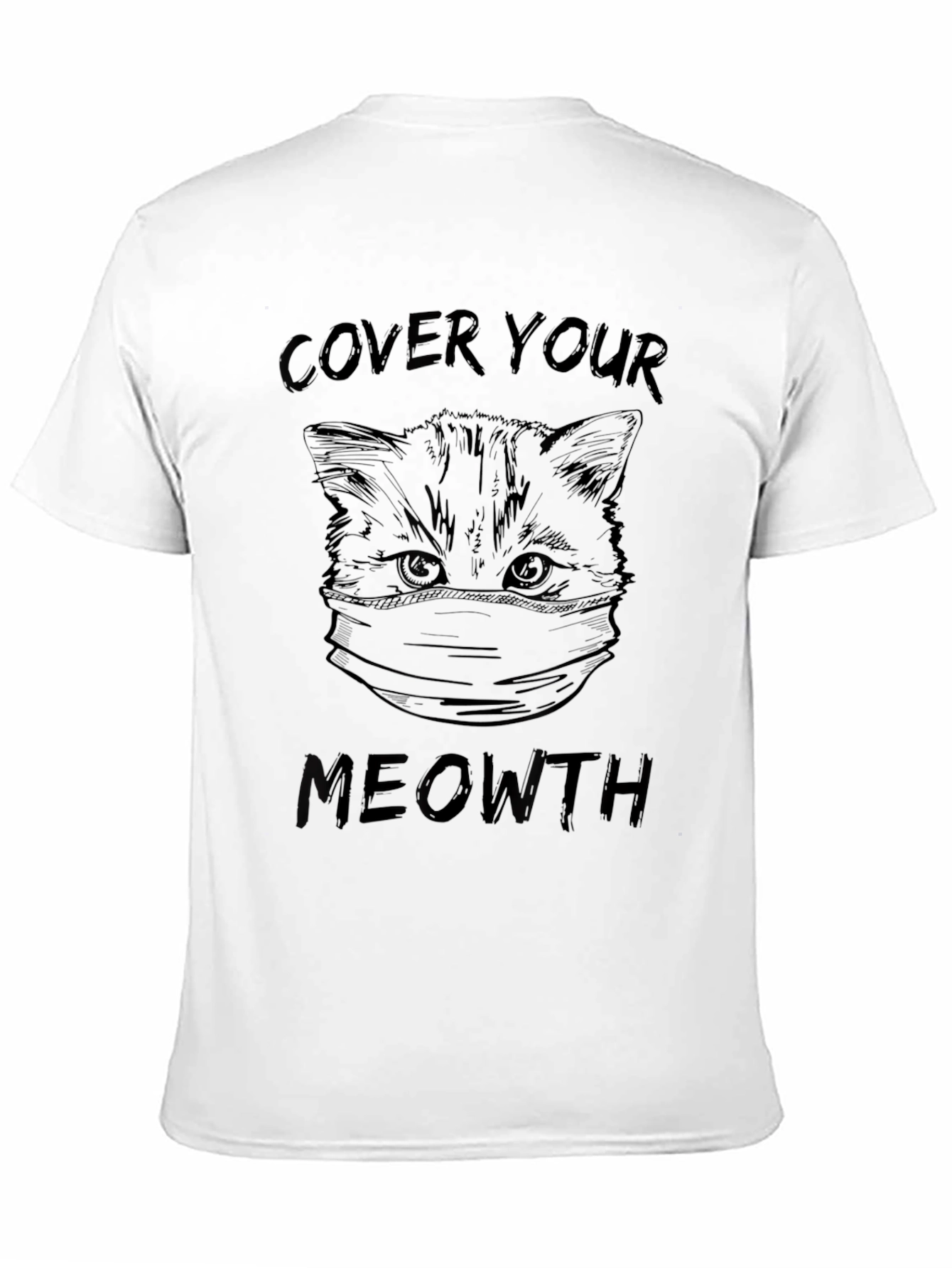 Black Cover Your Meowth Funny Cat T-Shirt view 11