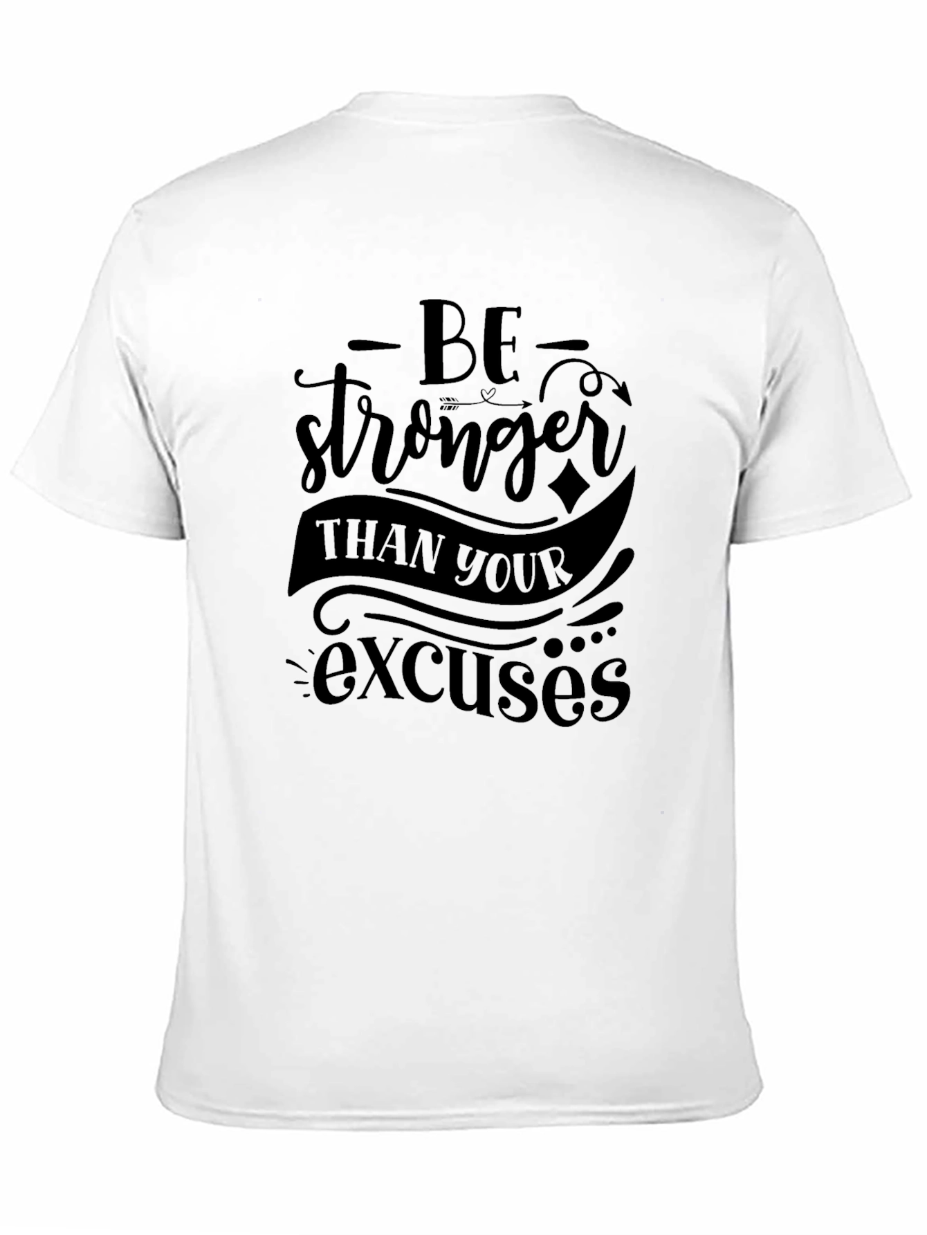 Black Motivational 'Be Stronger' Graphic T-Shirt view 11