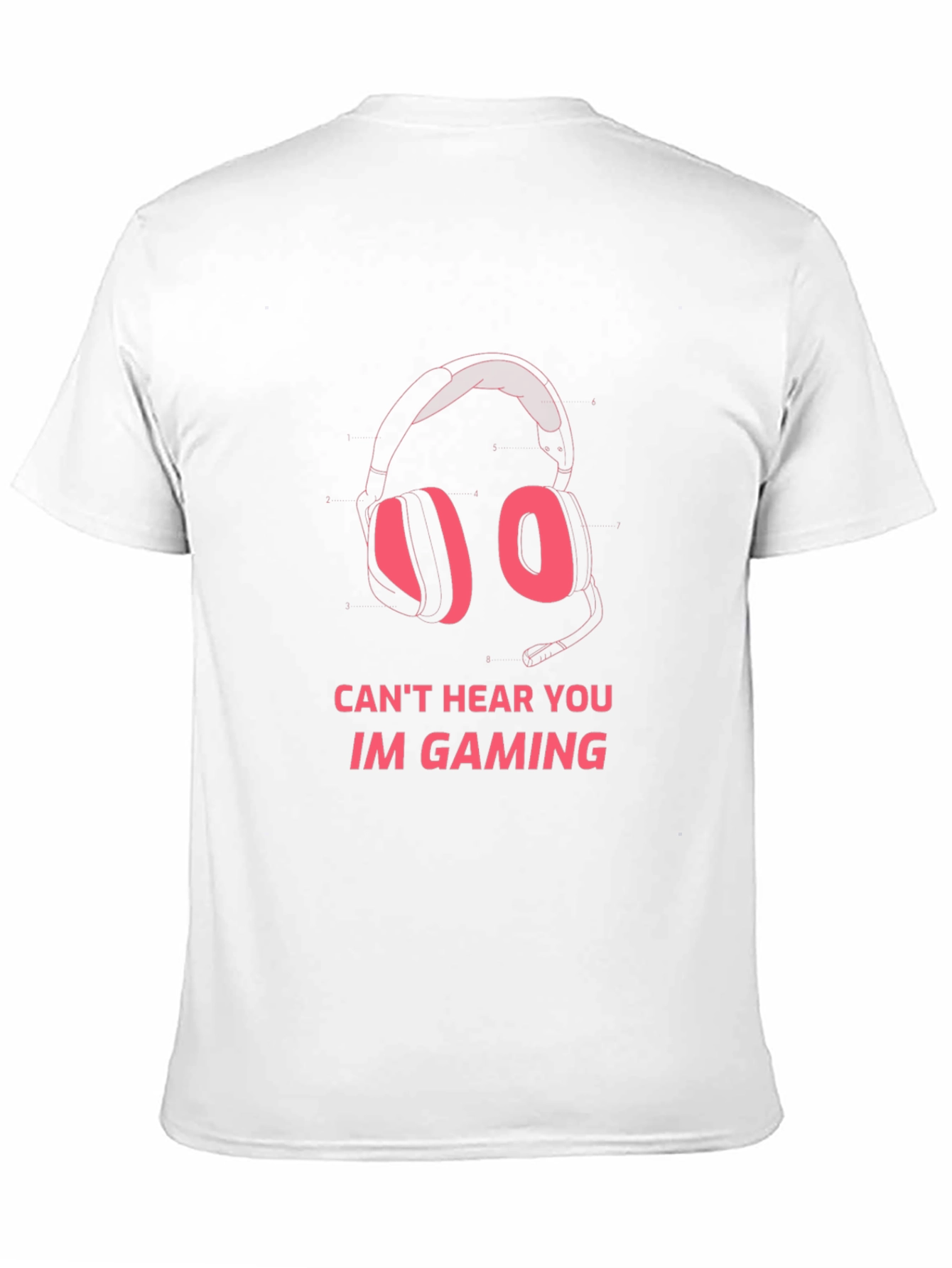 Black Gaming Headset Graphic T-Shirt view 11