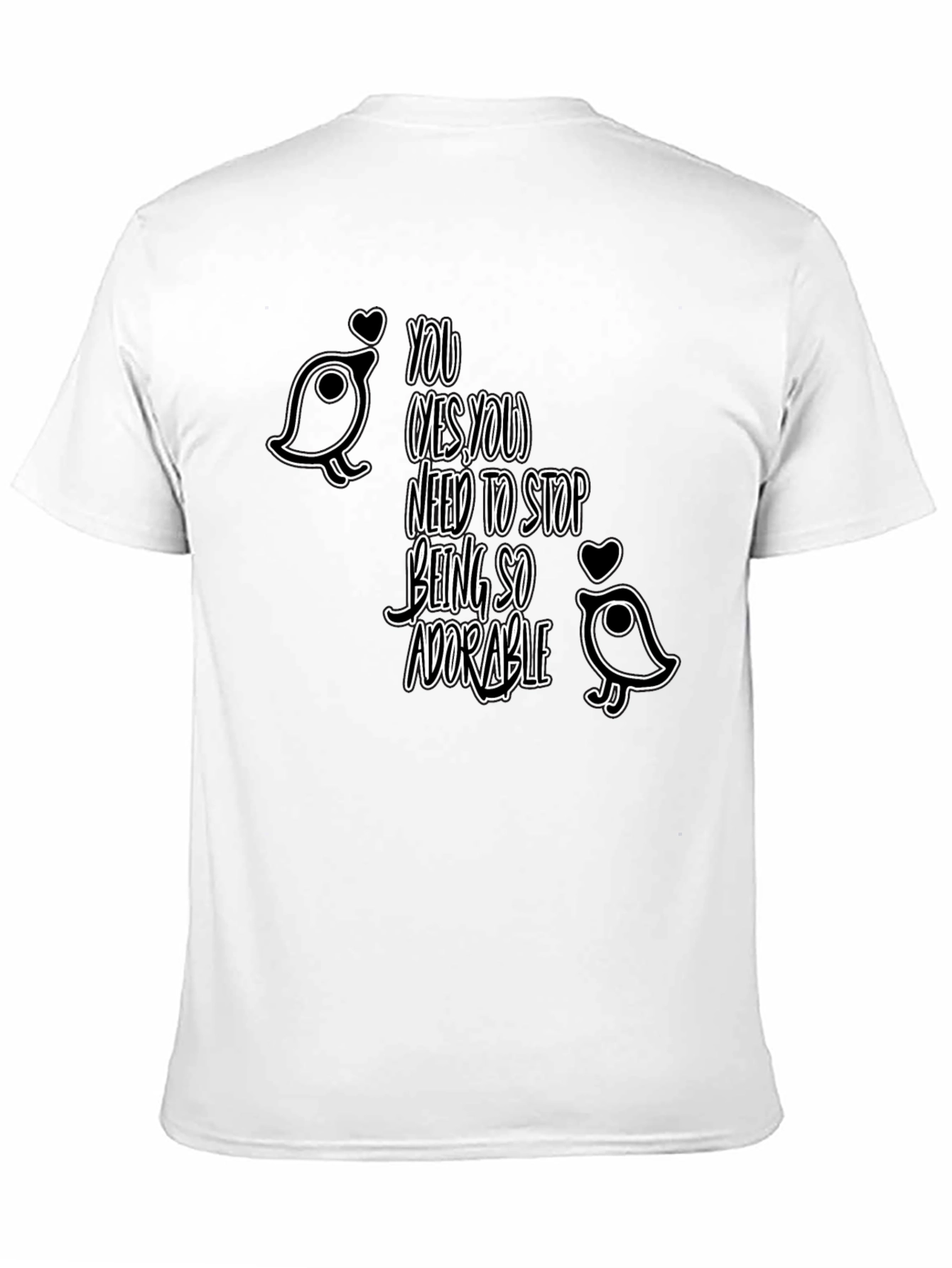 Black Adorable Bird Graphic Tee - Stop Being So Cute! view 11