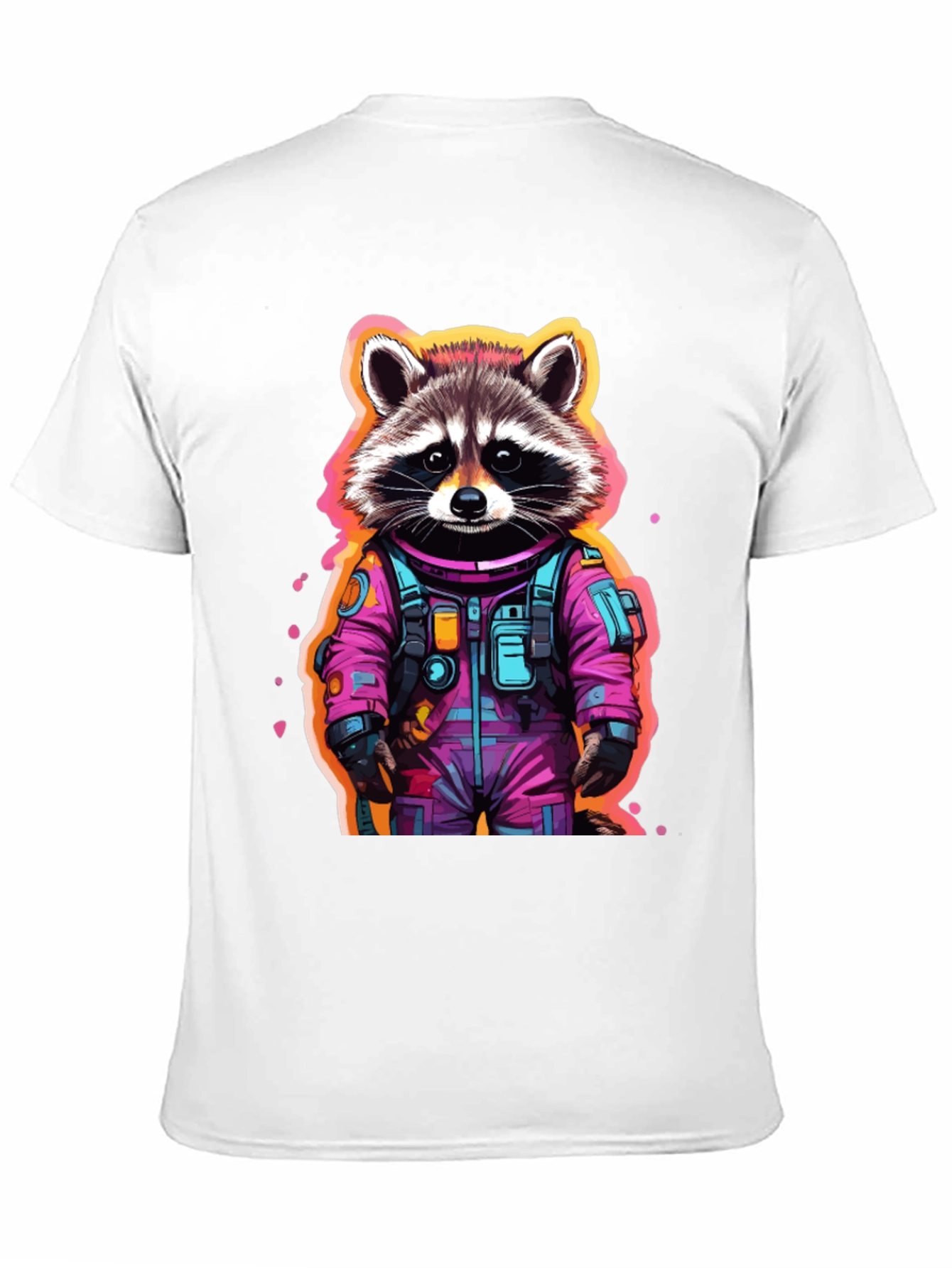 Black Astronaut Raccoon Graphic T-Shirt - Black view 11