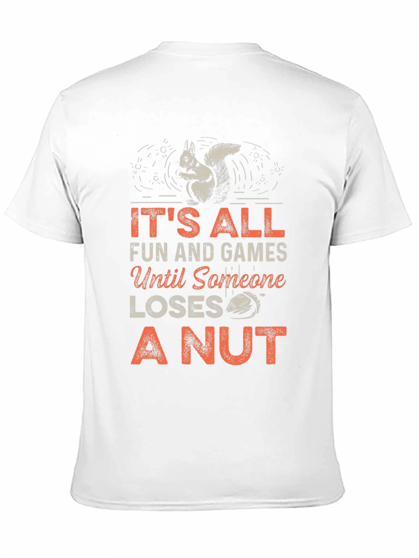 Black Squirrel 'Loses a Nut' Graphic Tee - Black Unisex T-Shirt view 11