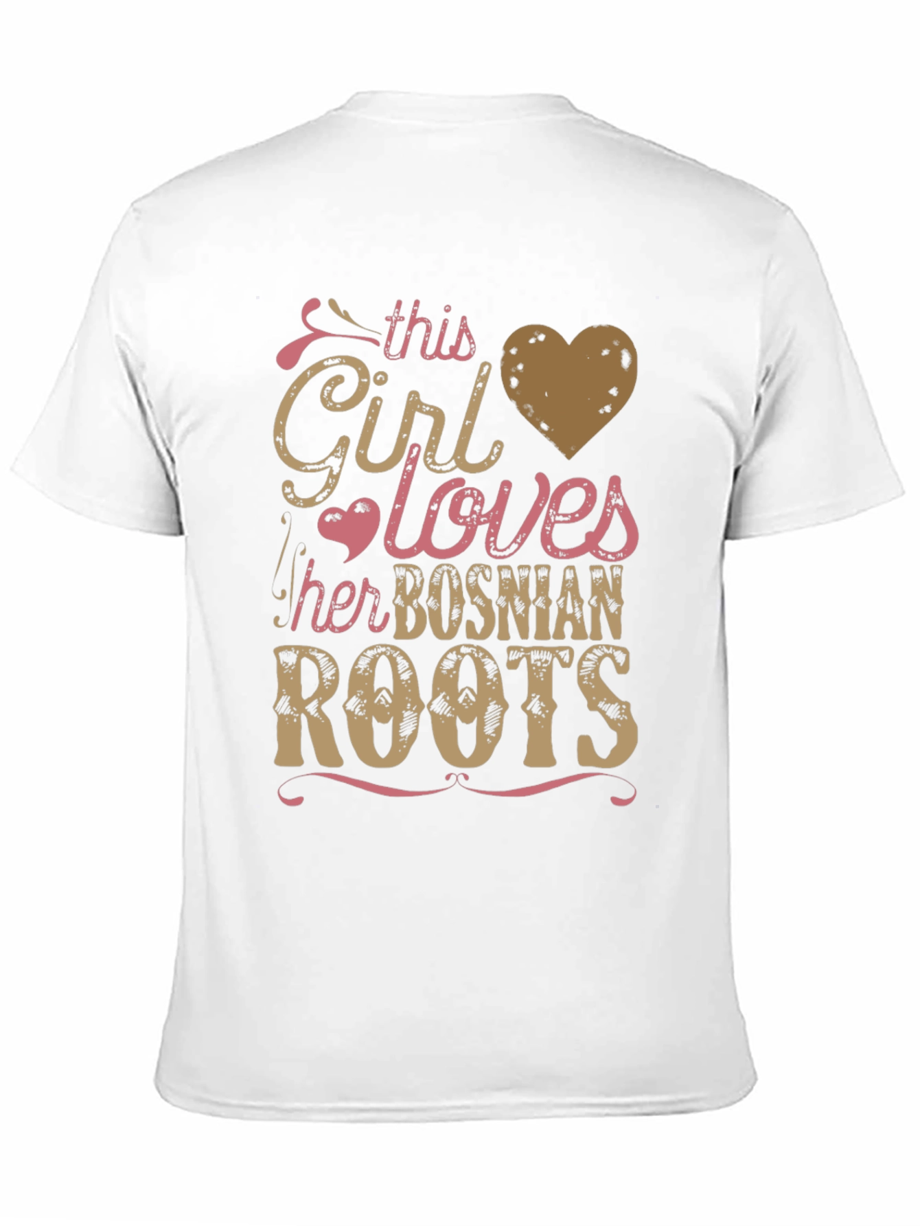 Black Bosnian Roots Girl's Love T-Shirt view 11