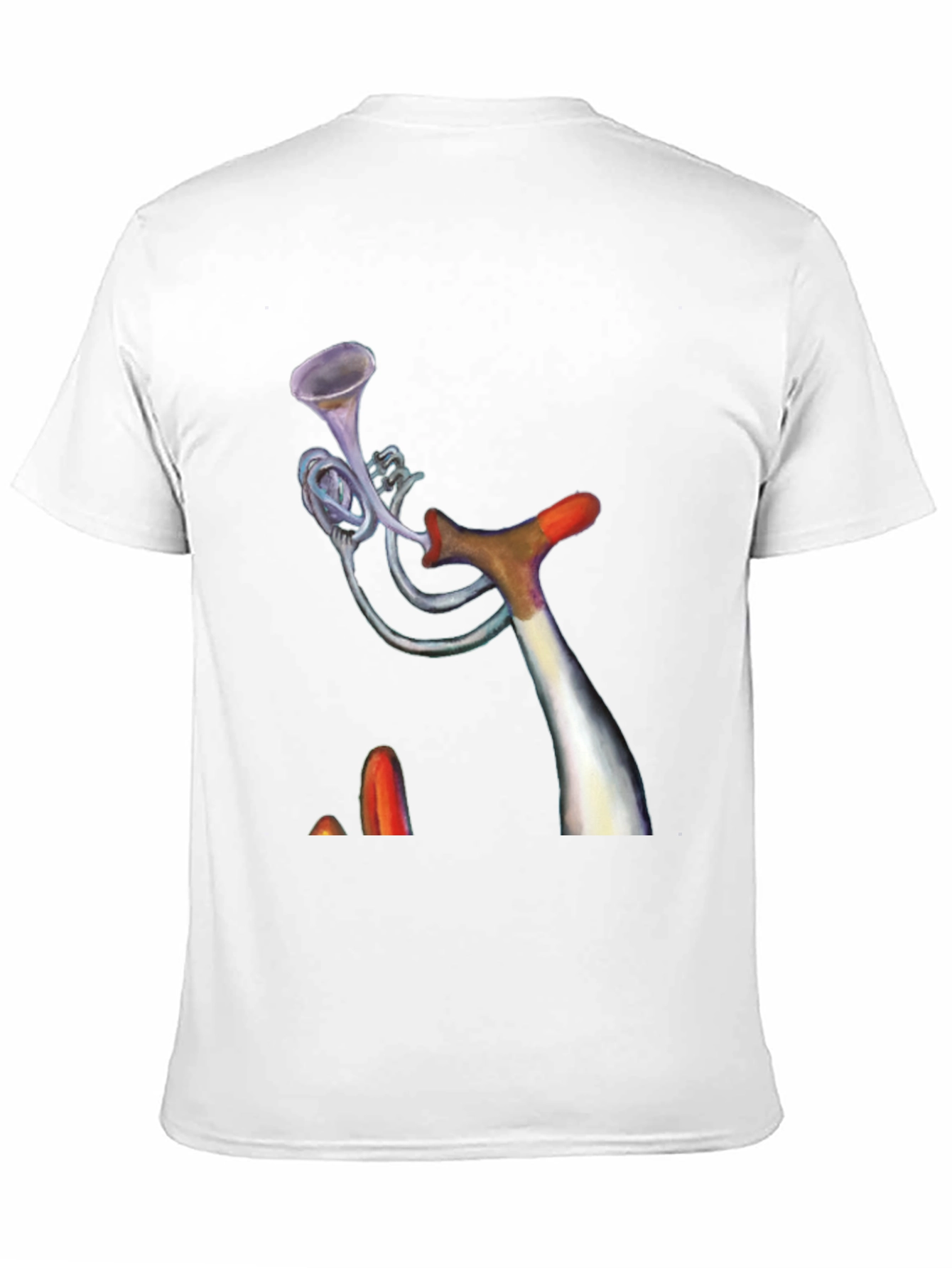 Black Unique Trumpet Design Black Tee view 11