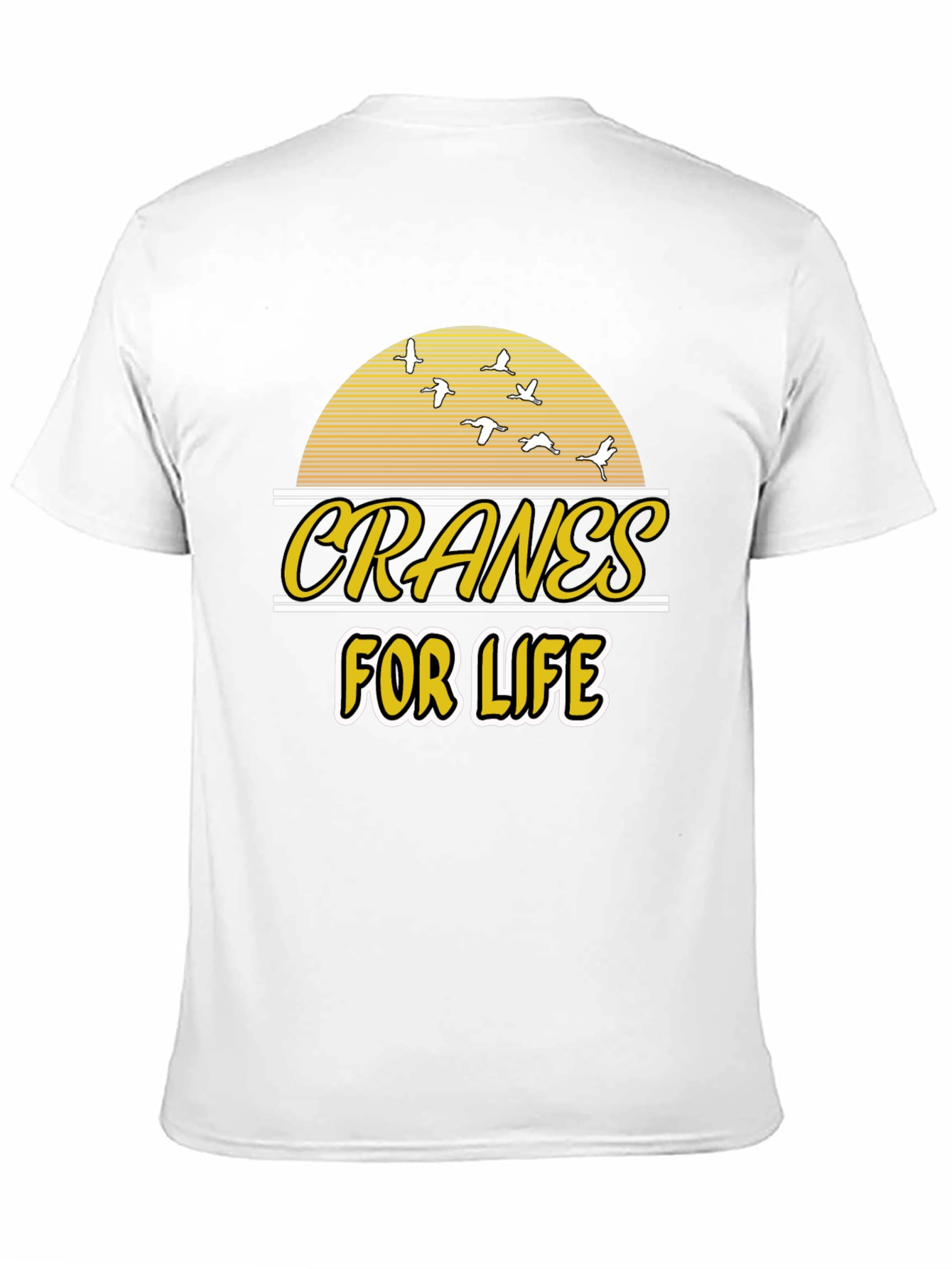 Black Cranes For Life T-Shirt - Unique Graphic Tee view 11