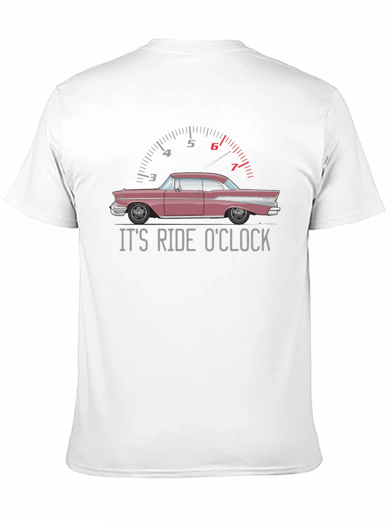Black It's Ride O'Clock Classic Car Graphic T-Shirt view 11