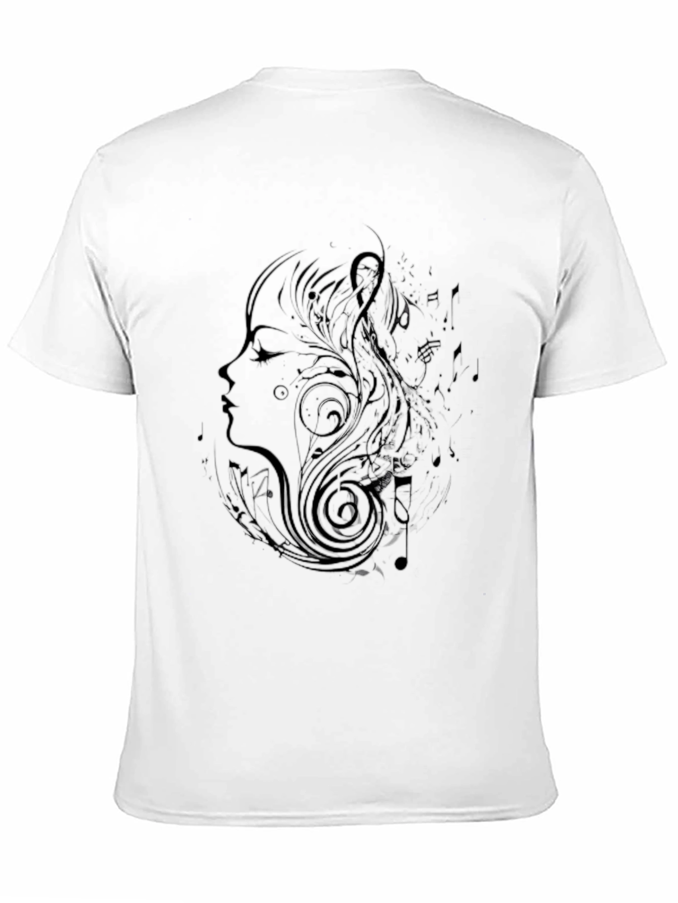 Musical Woman Graphic Black T-Shirt - 11