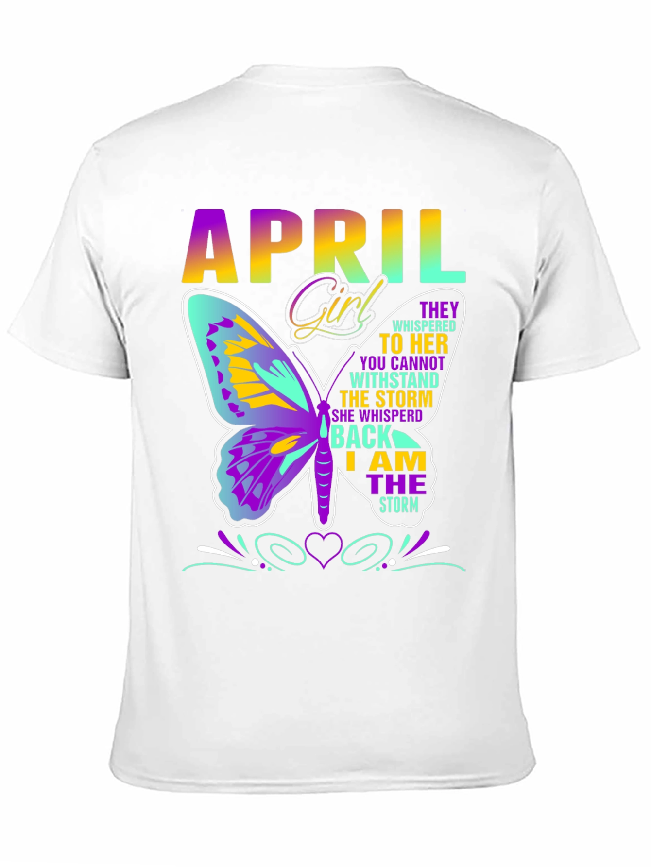 Black April Girl Butterfly T-Shirt - Storm Strength view 11