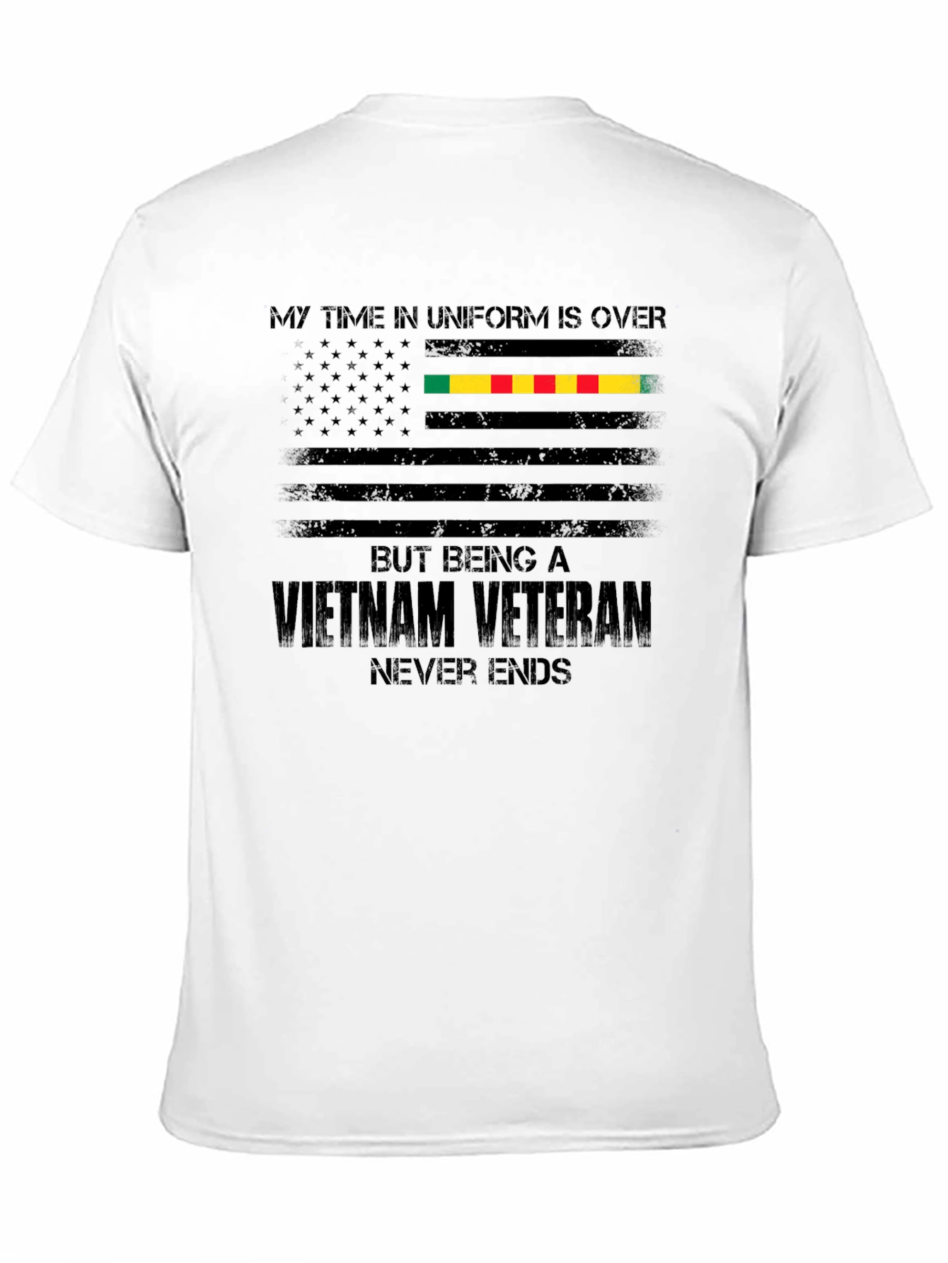 Black Vietnam Veteran Flag T-Shirt view 11