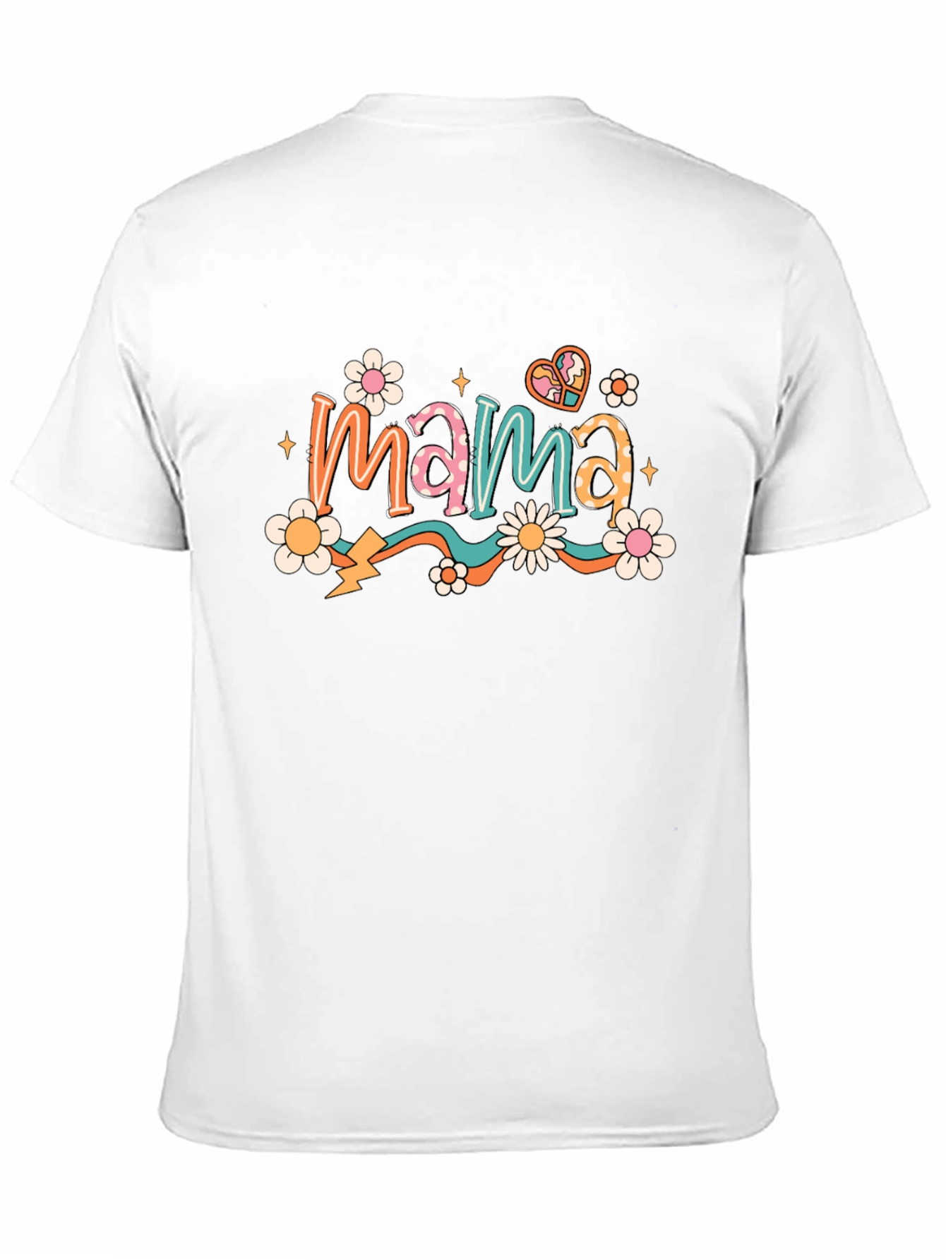 Black Retro Mama T-Shirt - Black, Floral Graphic view 11