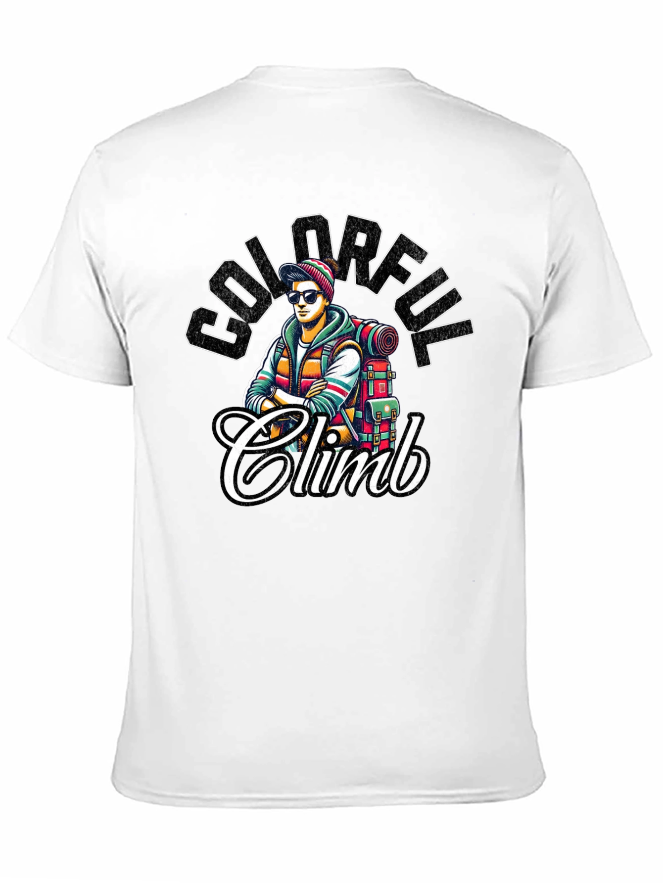 Black Colorful Climb Graphic T-Shirt view 11