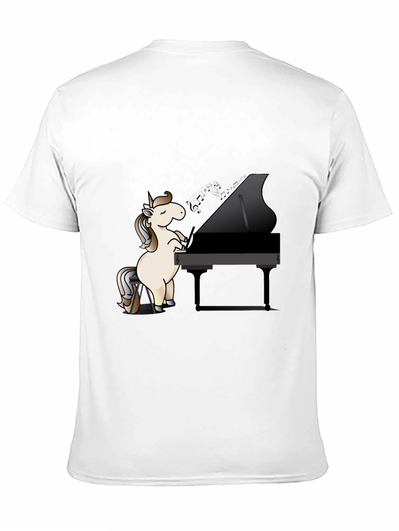 Black Unicorn Pianist Black T-Shirt view 11