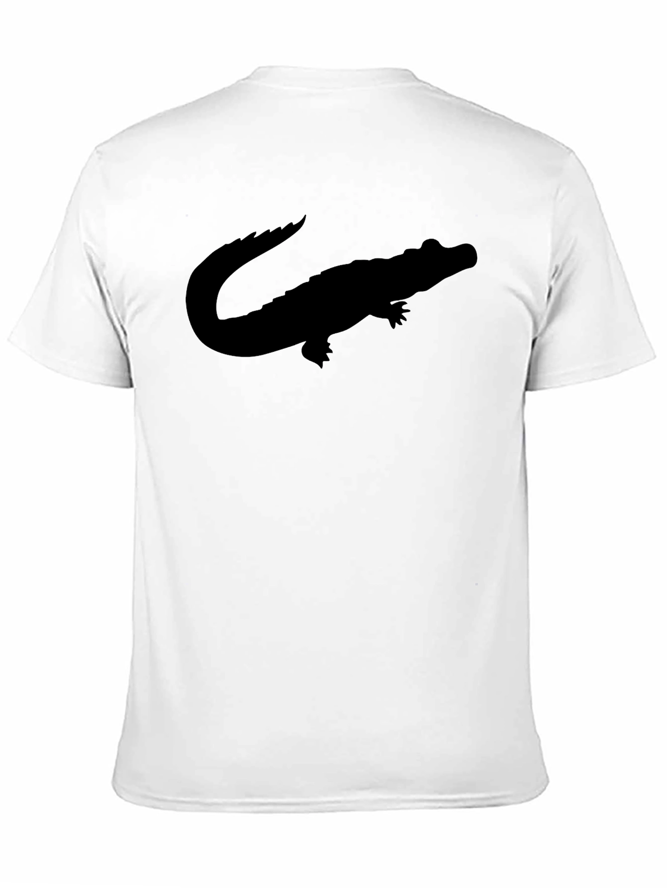 Black Men's Black T-Shirt with Alligator Graphic view 11