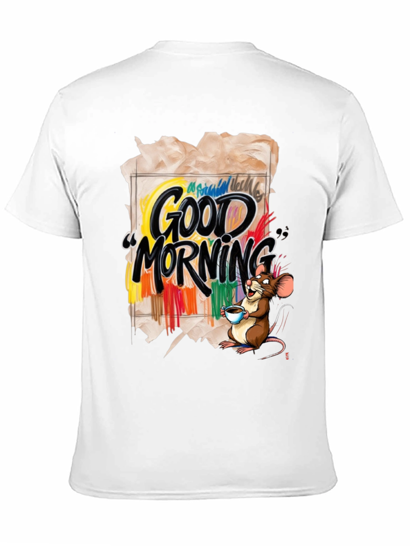 Black Good Morning Mouse Graphic T-Shirt view 11