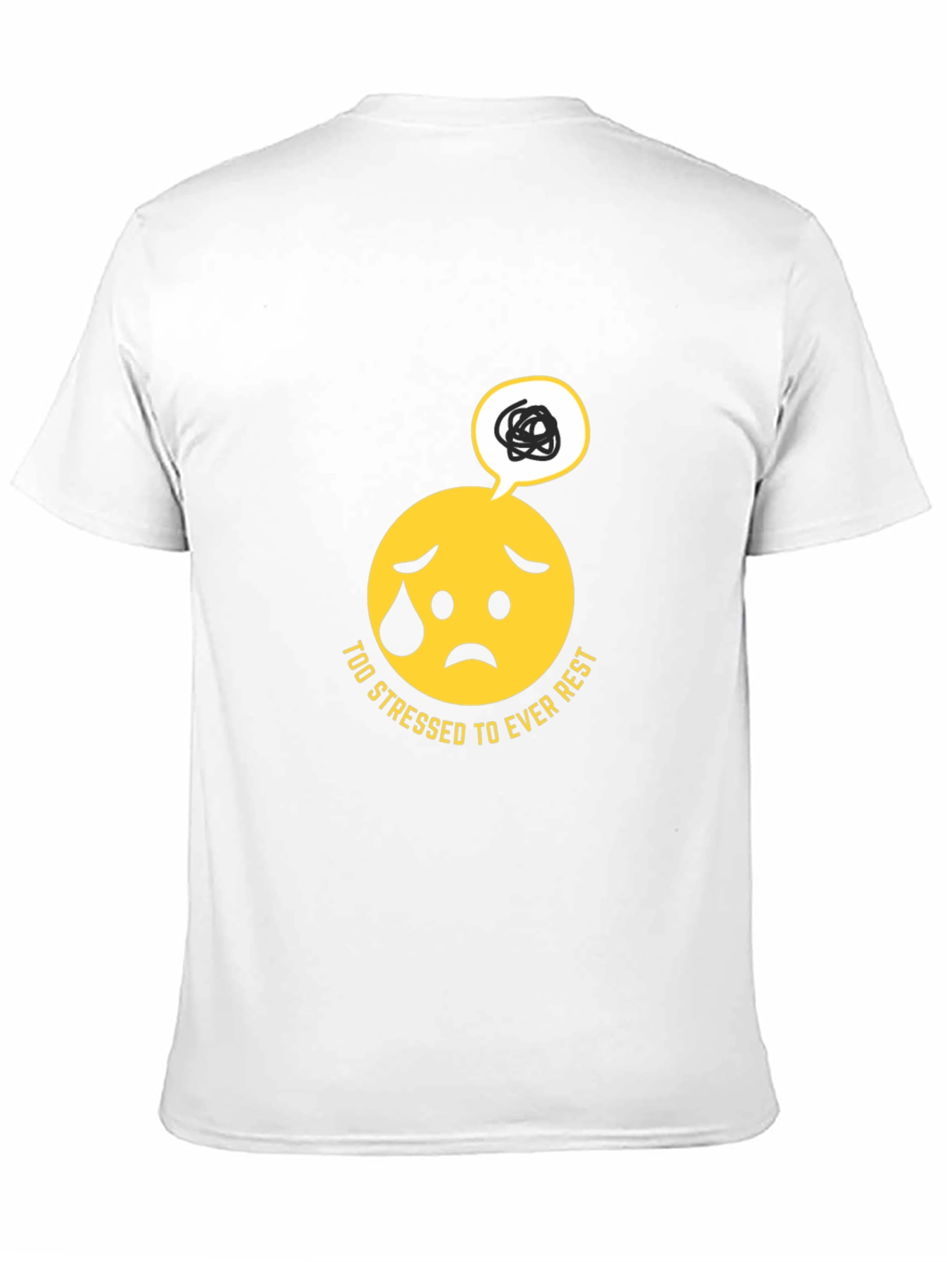 Black Stressed Emoji Graphic Black T-Shirt view 11