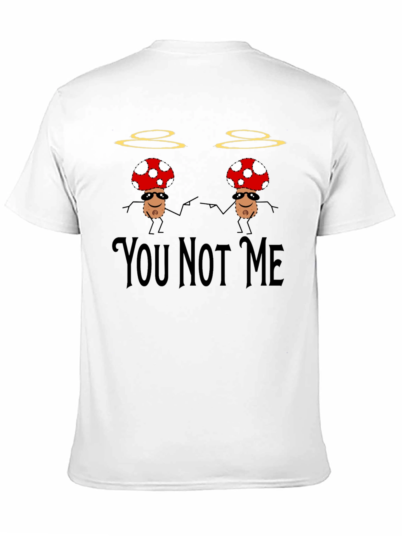Black Funny Mushroom You Not Me T-Shirt view 11