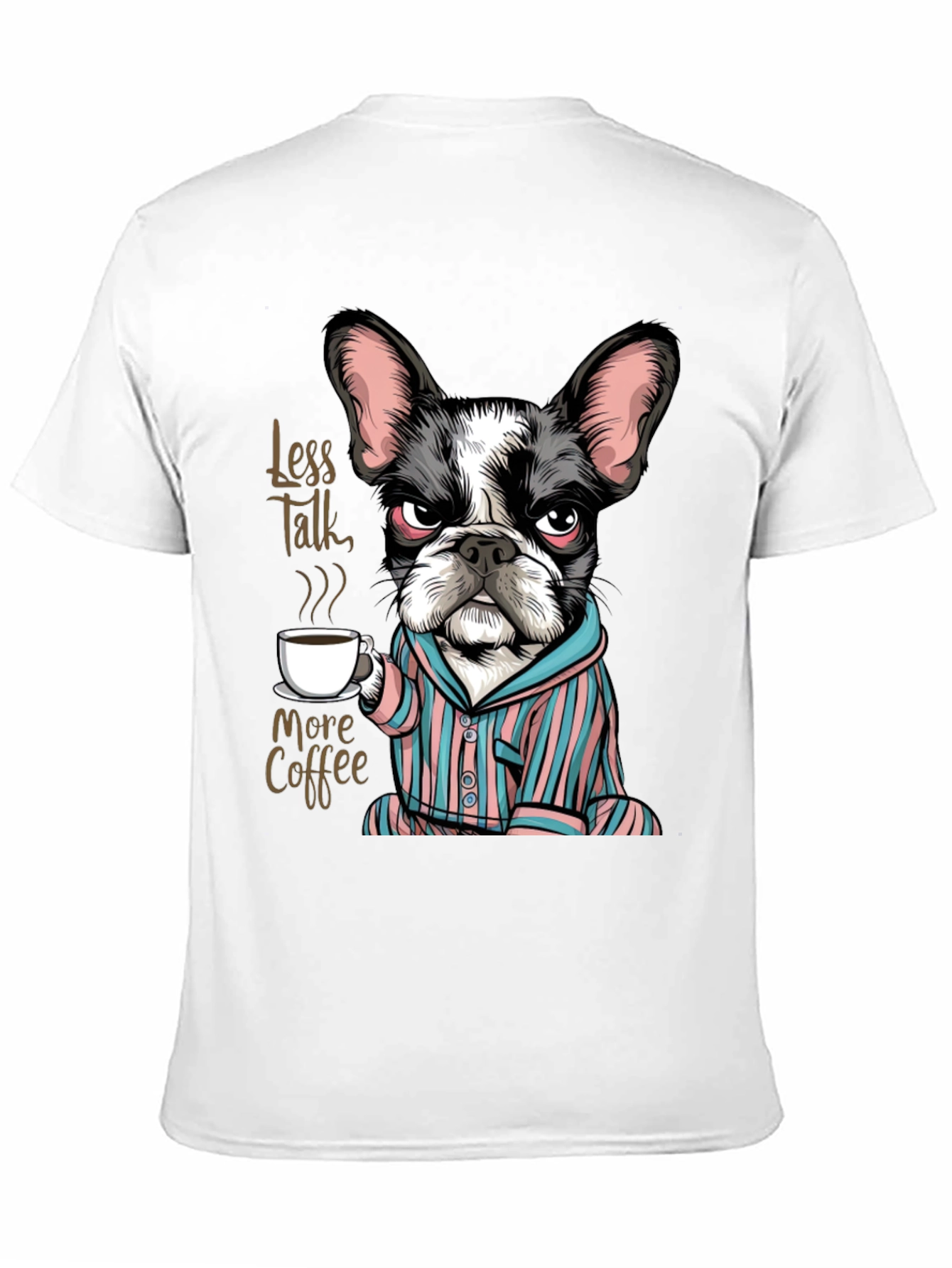 Black Less Talk More Coffee Dog T-Shirt view 11