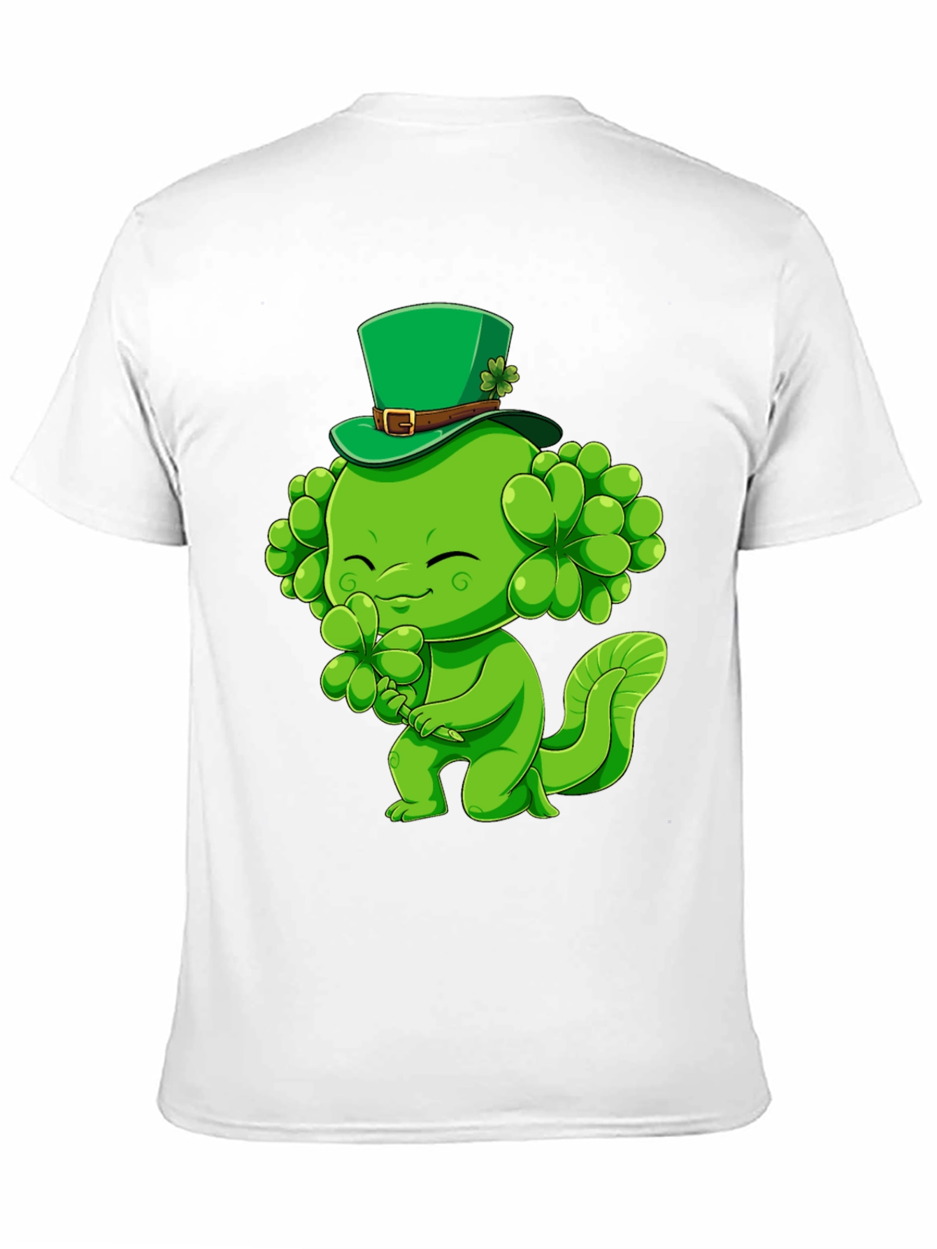 Black St. Patrick's Day Shamrock Monster T-Shirt view 11