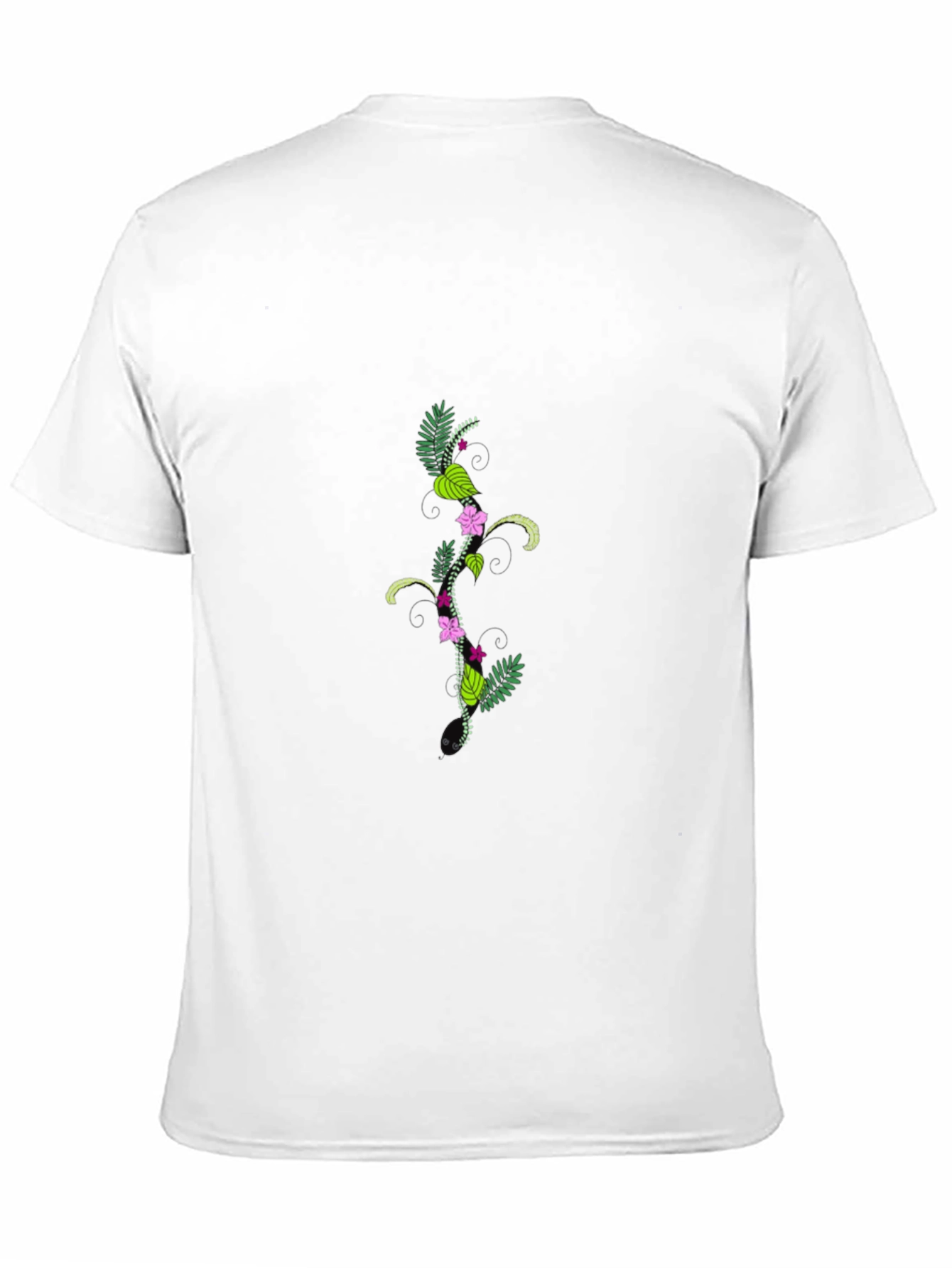 Black Botanical Black T-Shirt - Stylish Floral Design view 11