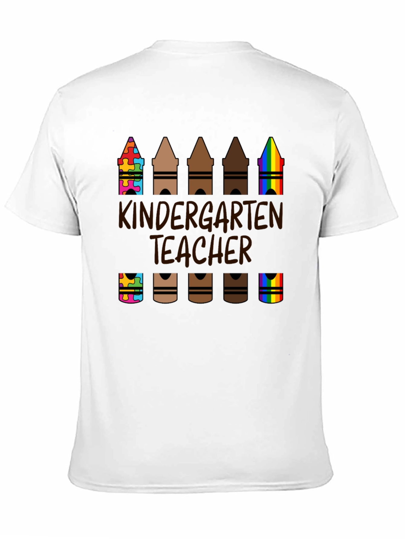 Black Kindergarten Teacher Crayon T-Shirt view 11