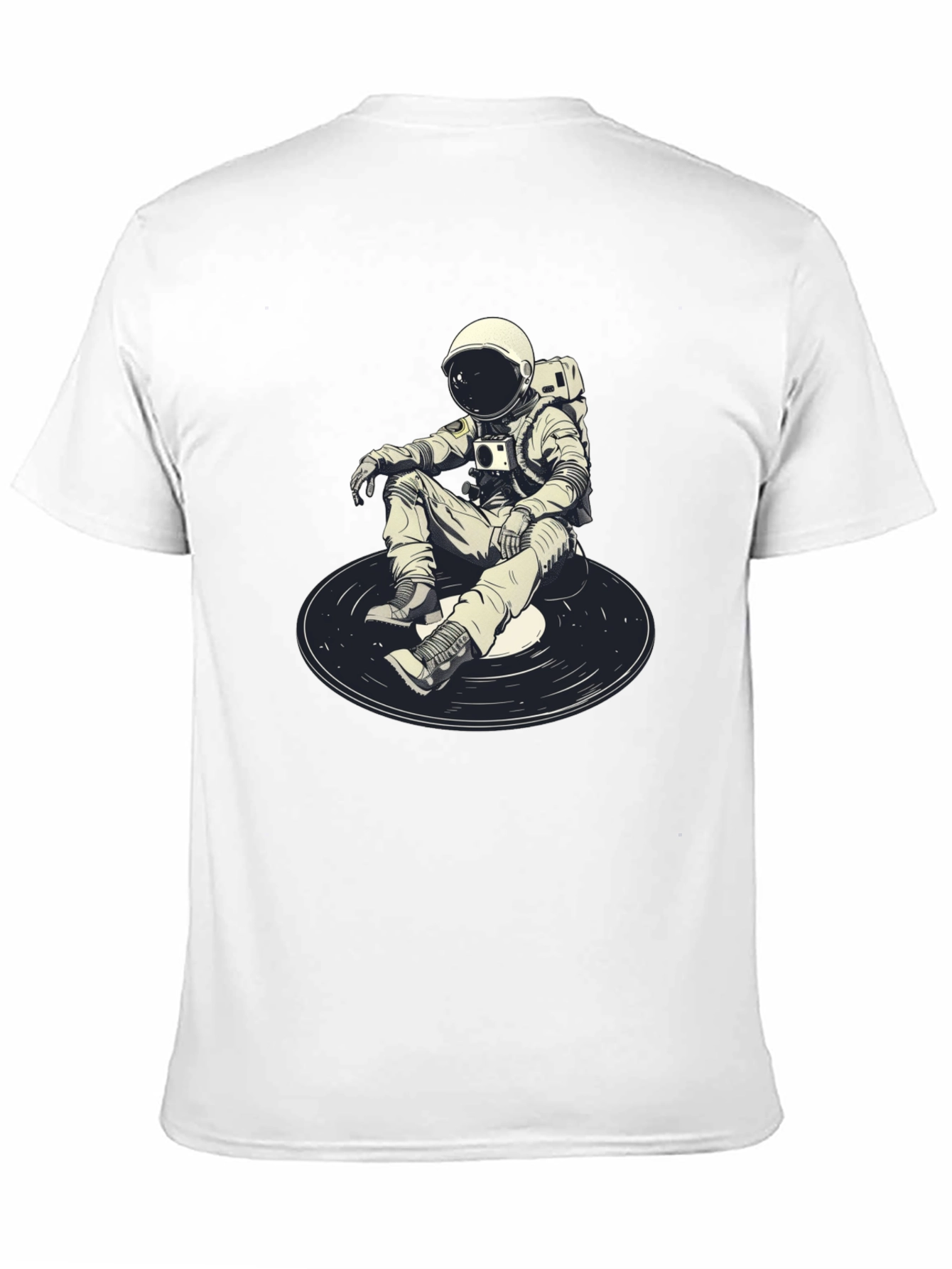 Black Astronaut DJ Graphic T-Shirt - Black Cotton Blend view 11